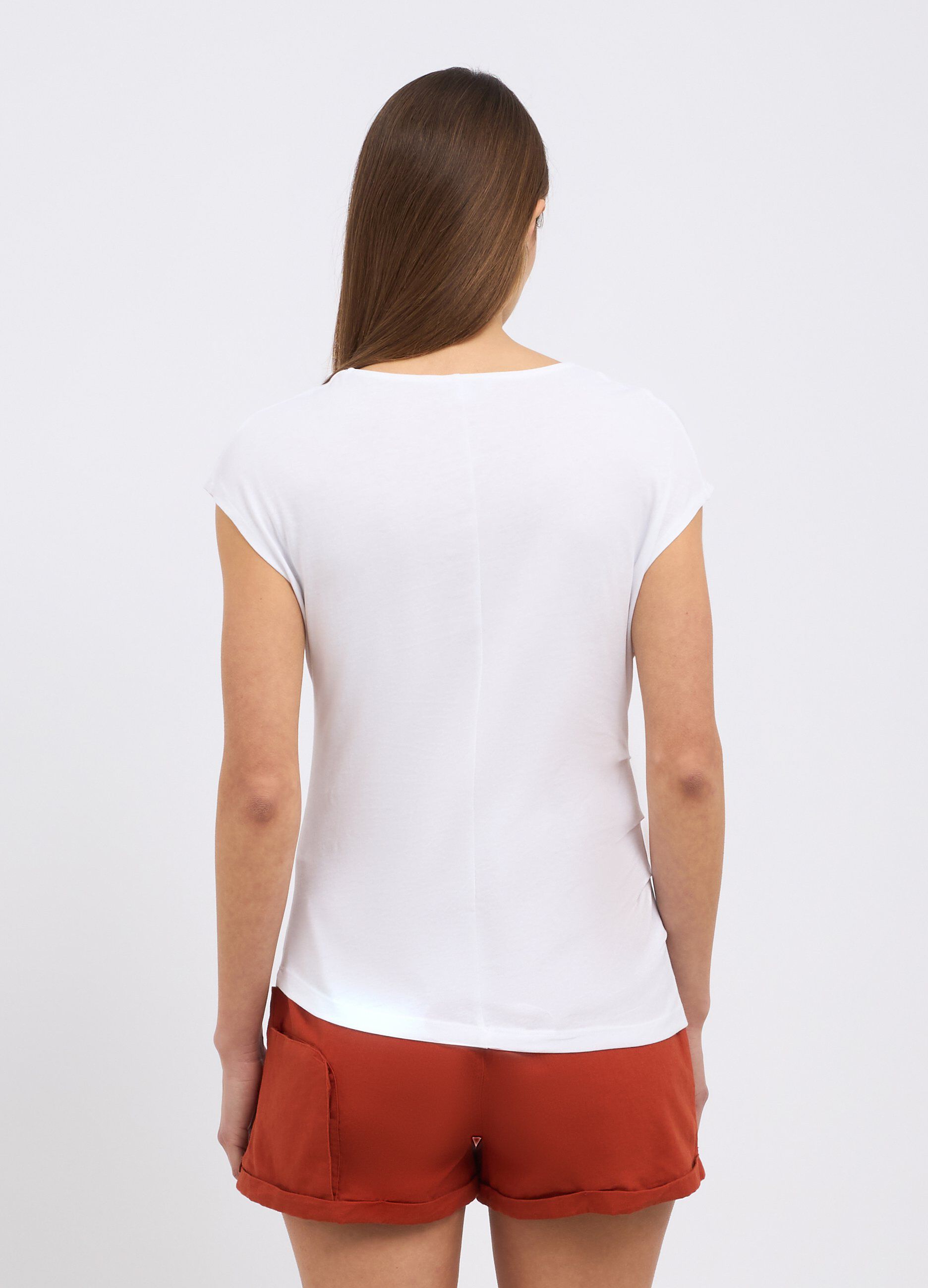 T-shirt smanicata in puro cotone donna_1