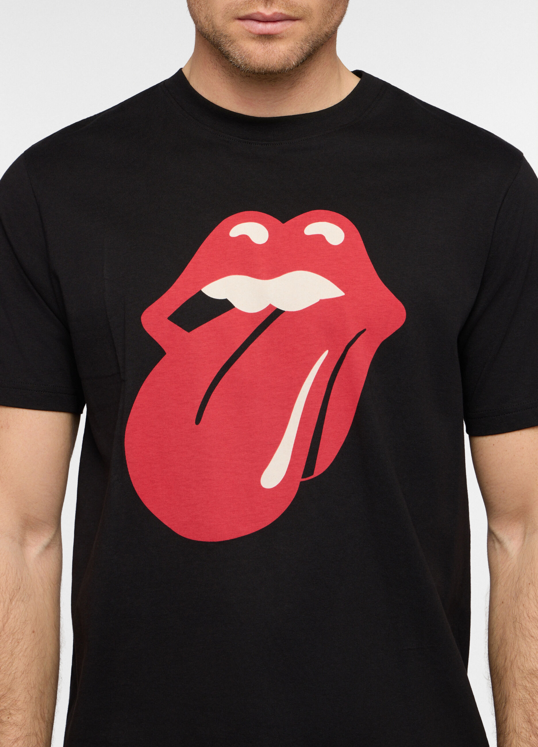 T-shirt girocollo con stampa Rolling Stones uomo_2