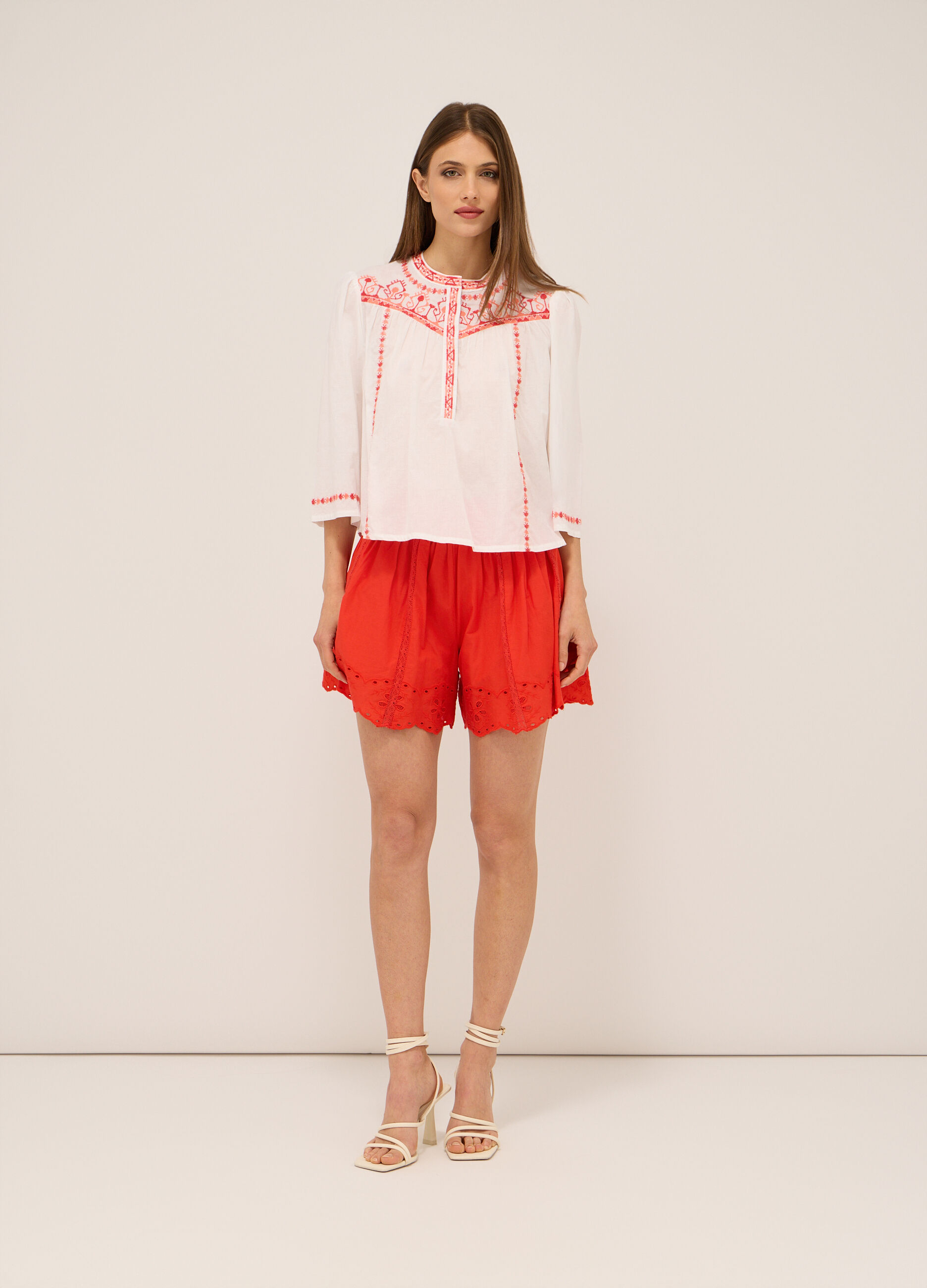 Shorts in puro cotone sangallo donna_0