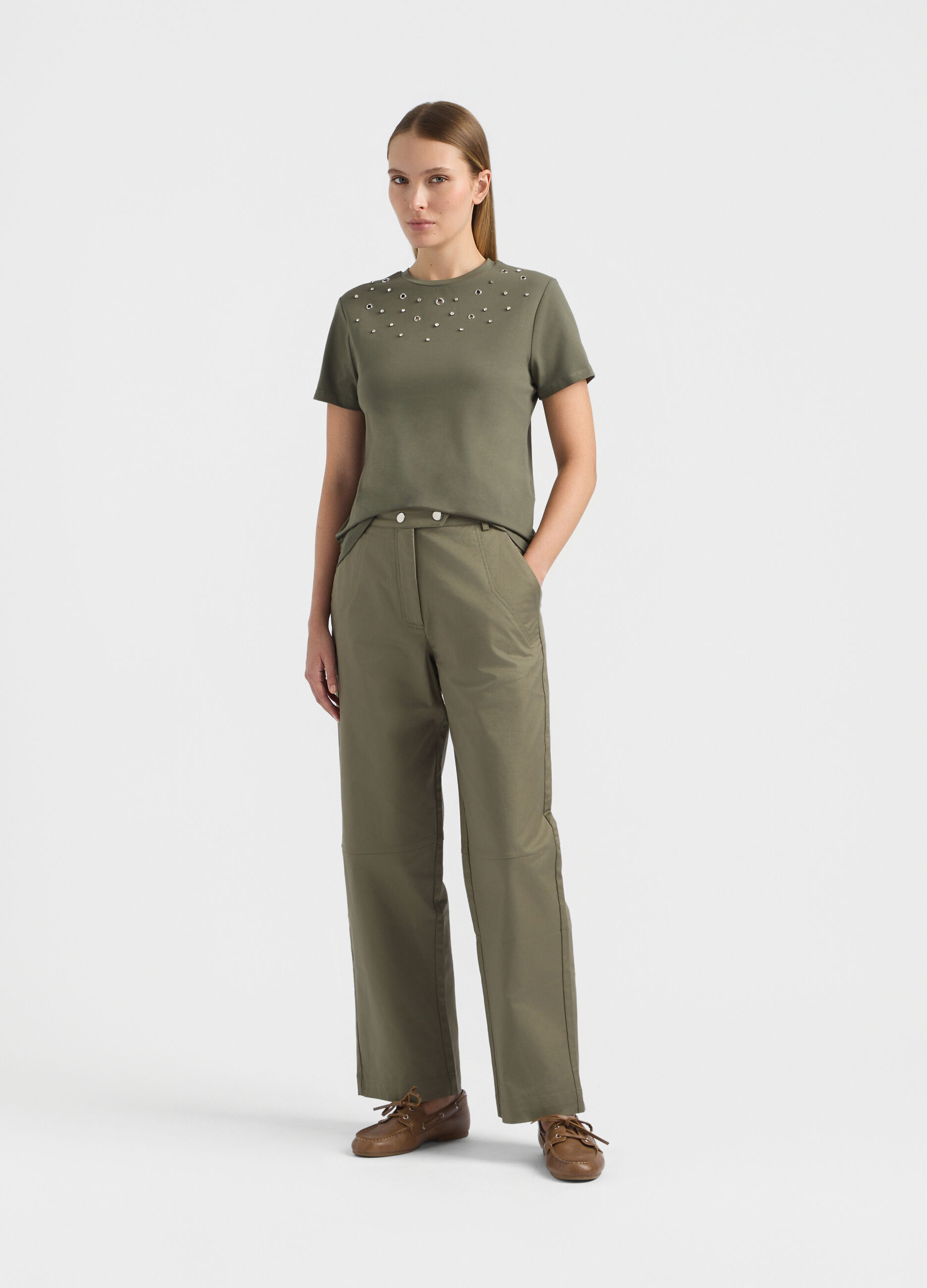 T-shirt girocollo stretch donna_0