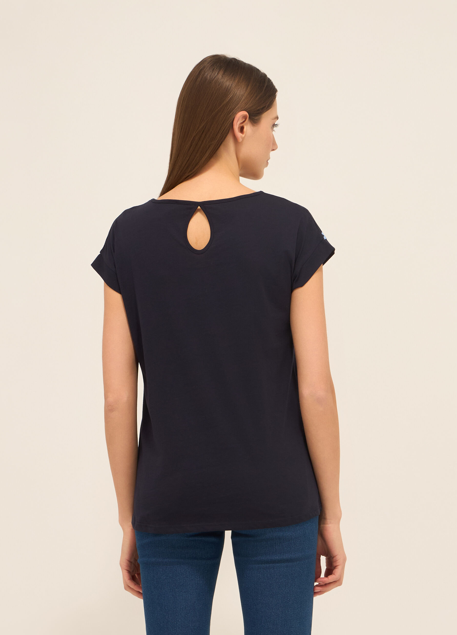 T-shirt in jersey di puro cotone donna_1