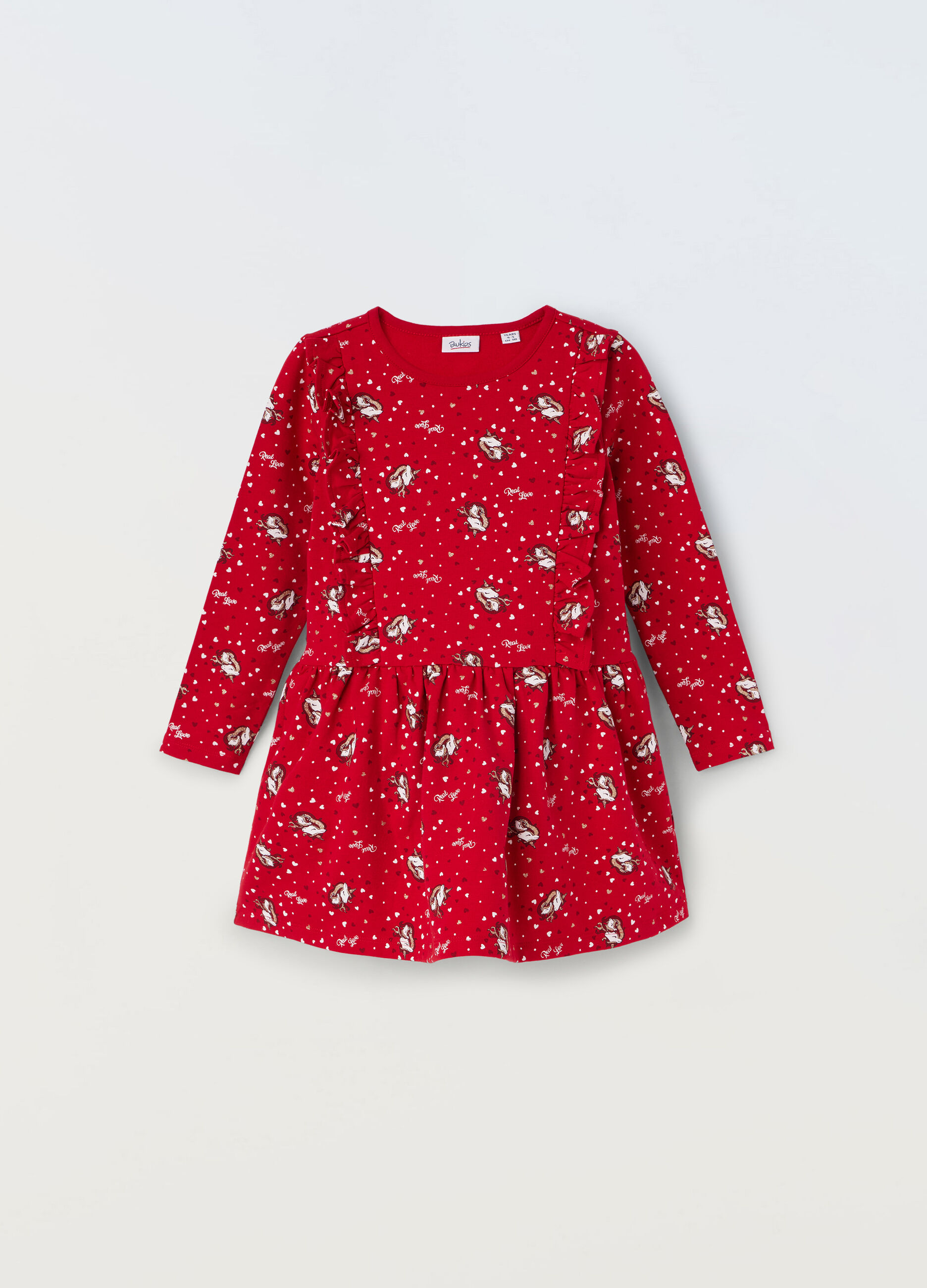 Vestito in french terry di cotone stretch bambina_0