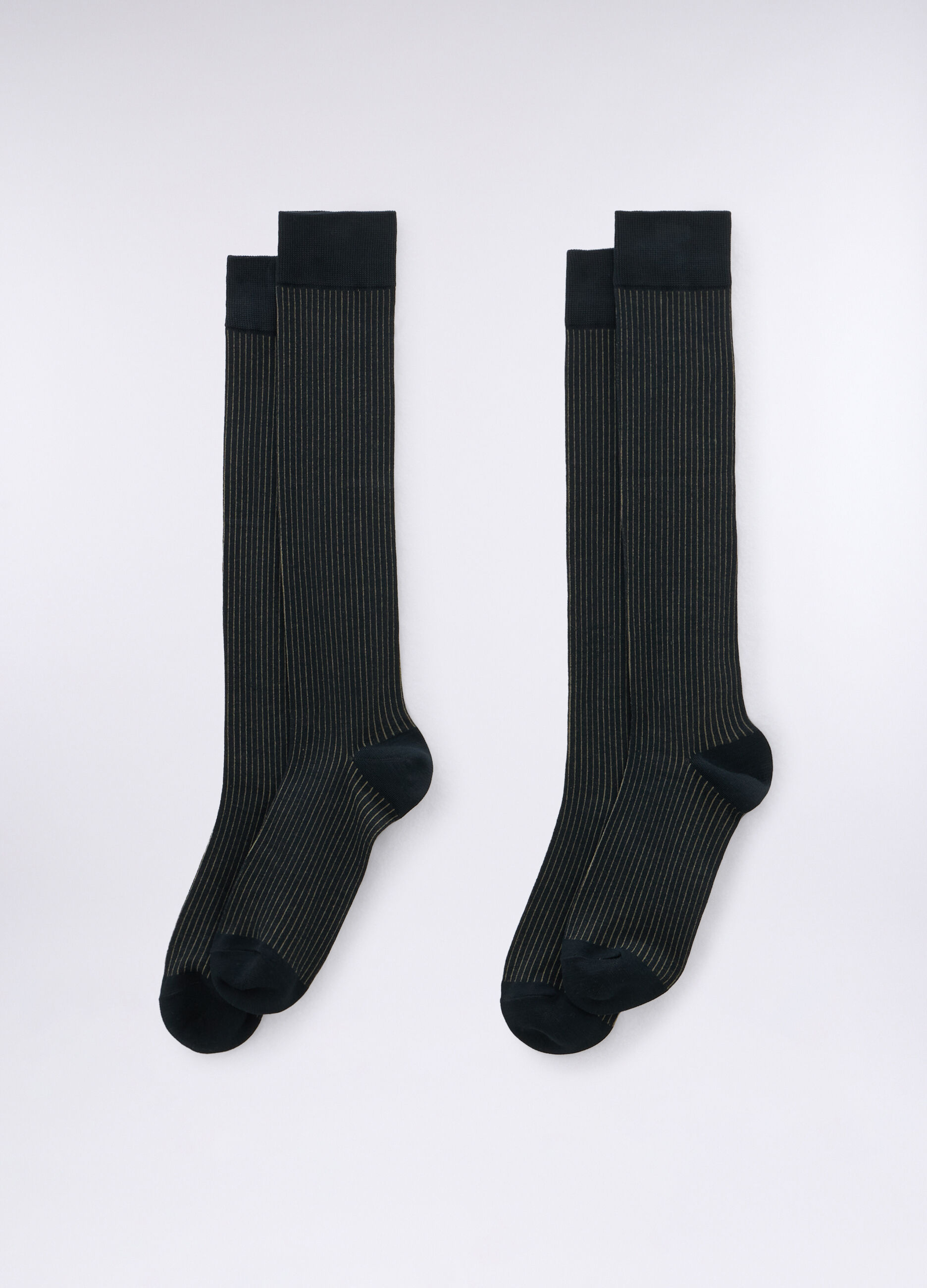 2 pack calze lunghe in cotone stretch a righe uomo_0