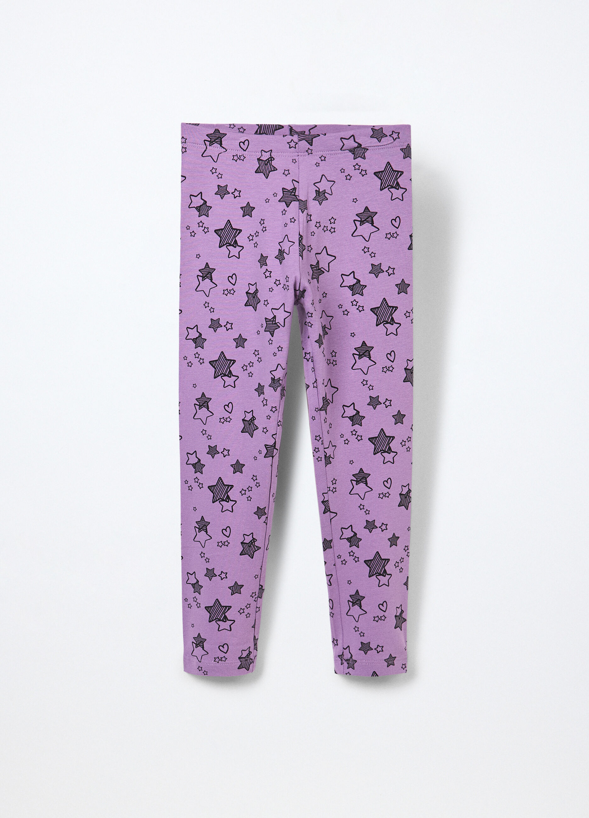 Leggings in jersey di cotone stretch bambina_0