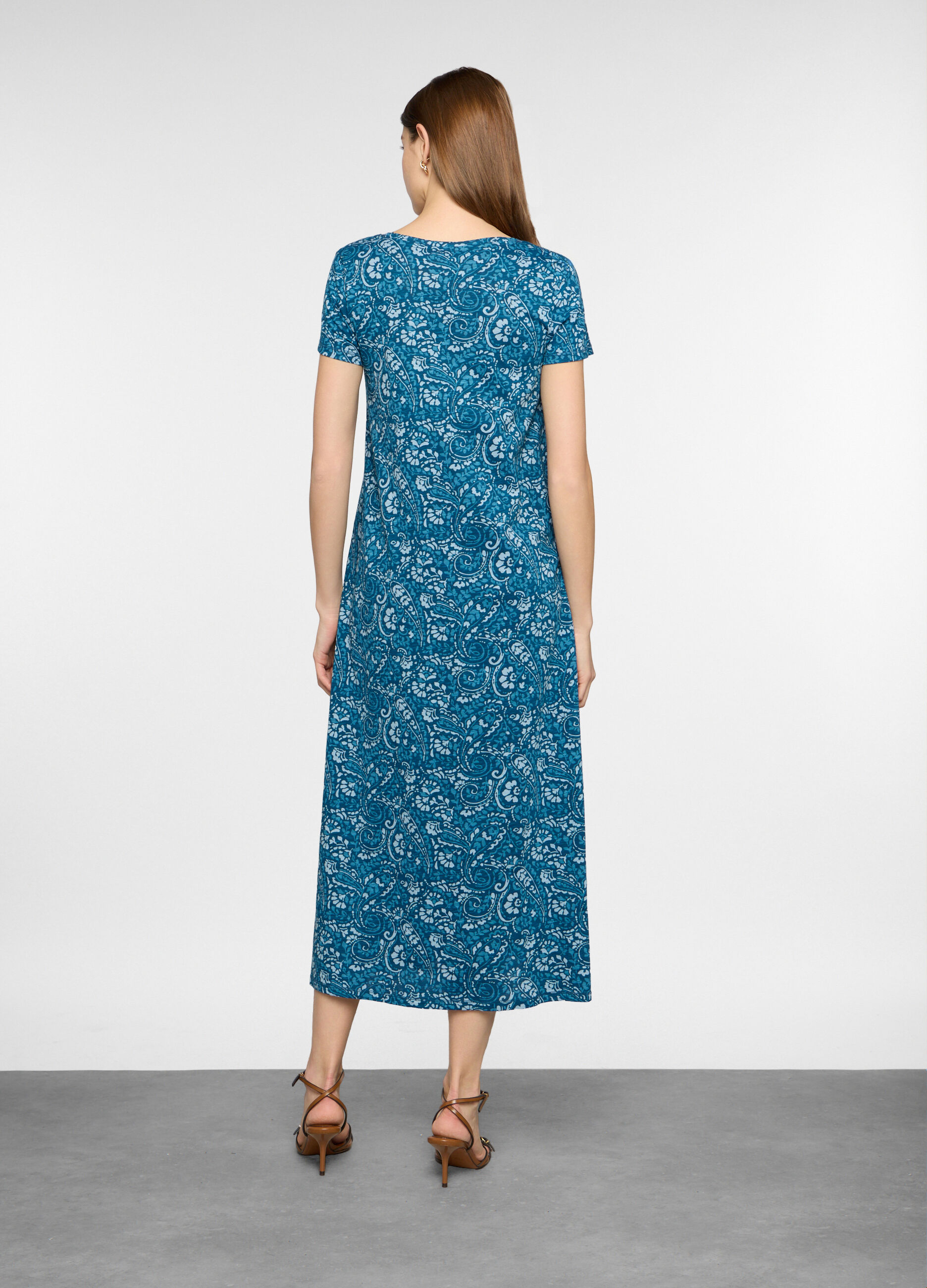 Abito lungo in jersey di puro cotone donna_1