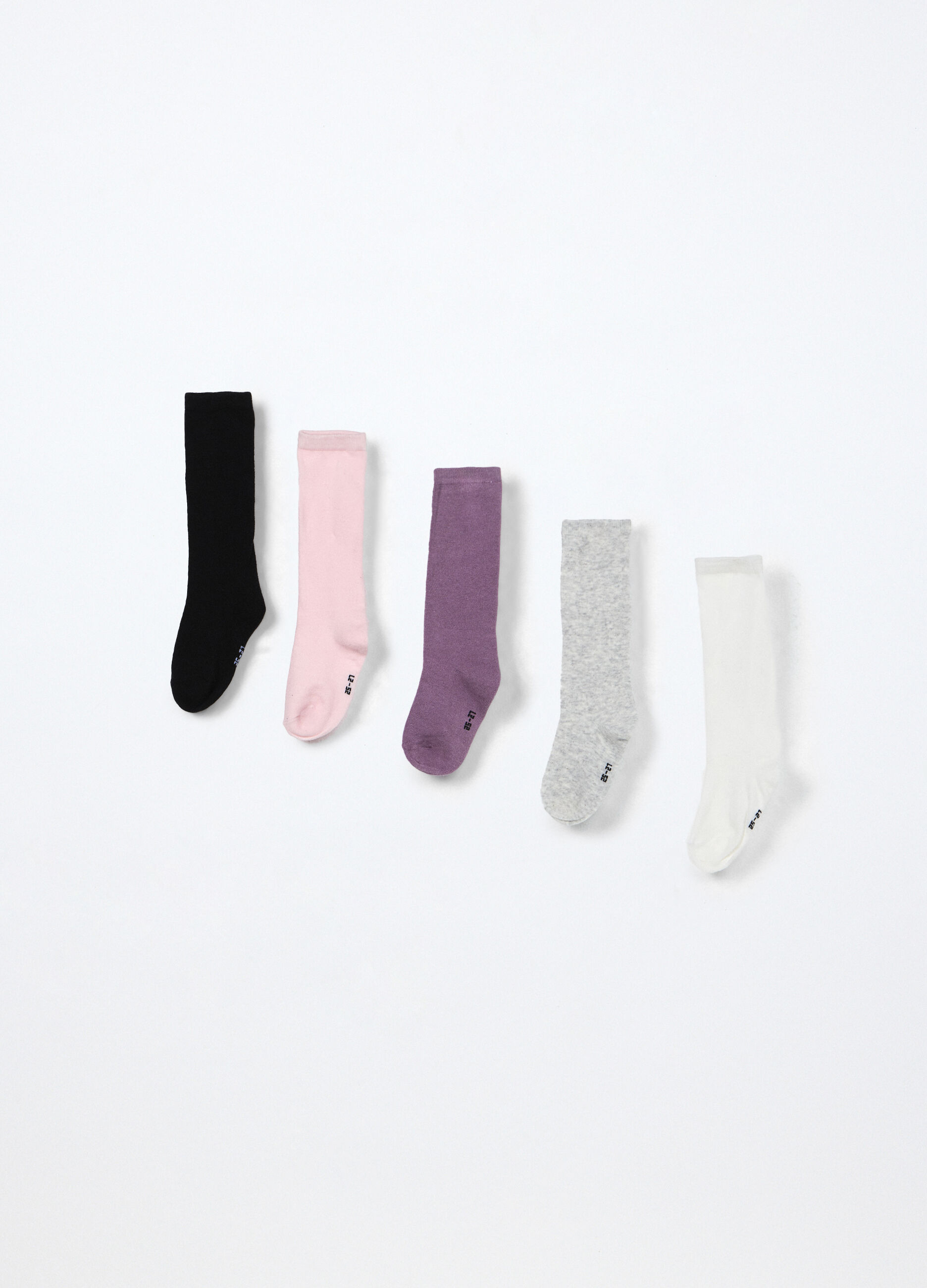Pack 5 calze lunghe misto cotone stretch bambina_1