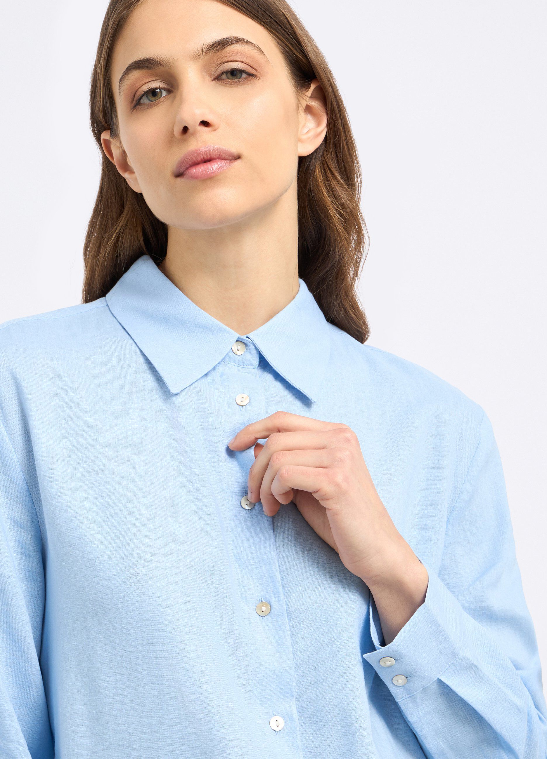Camicia in misto lino donna_2