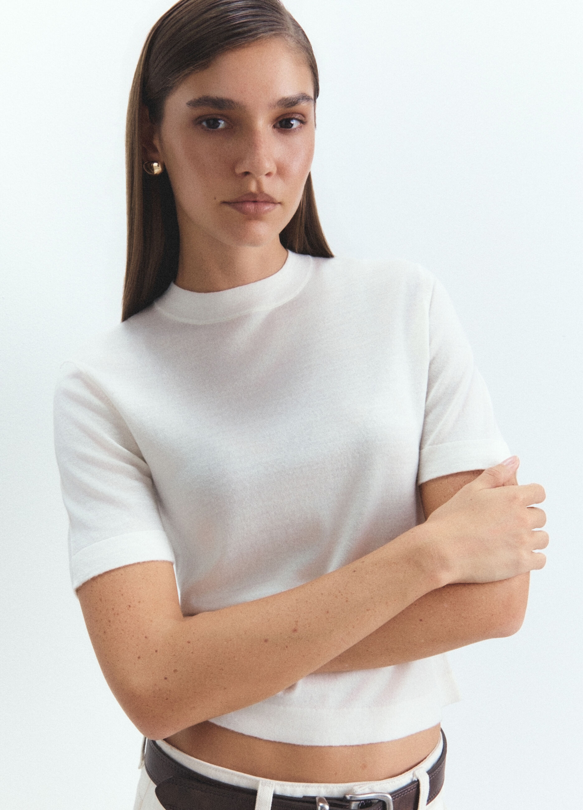 Maglia girocollo rasata donna_1