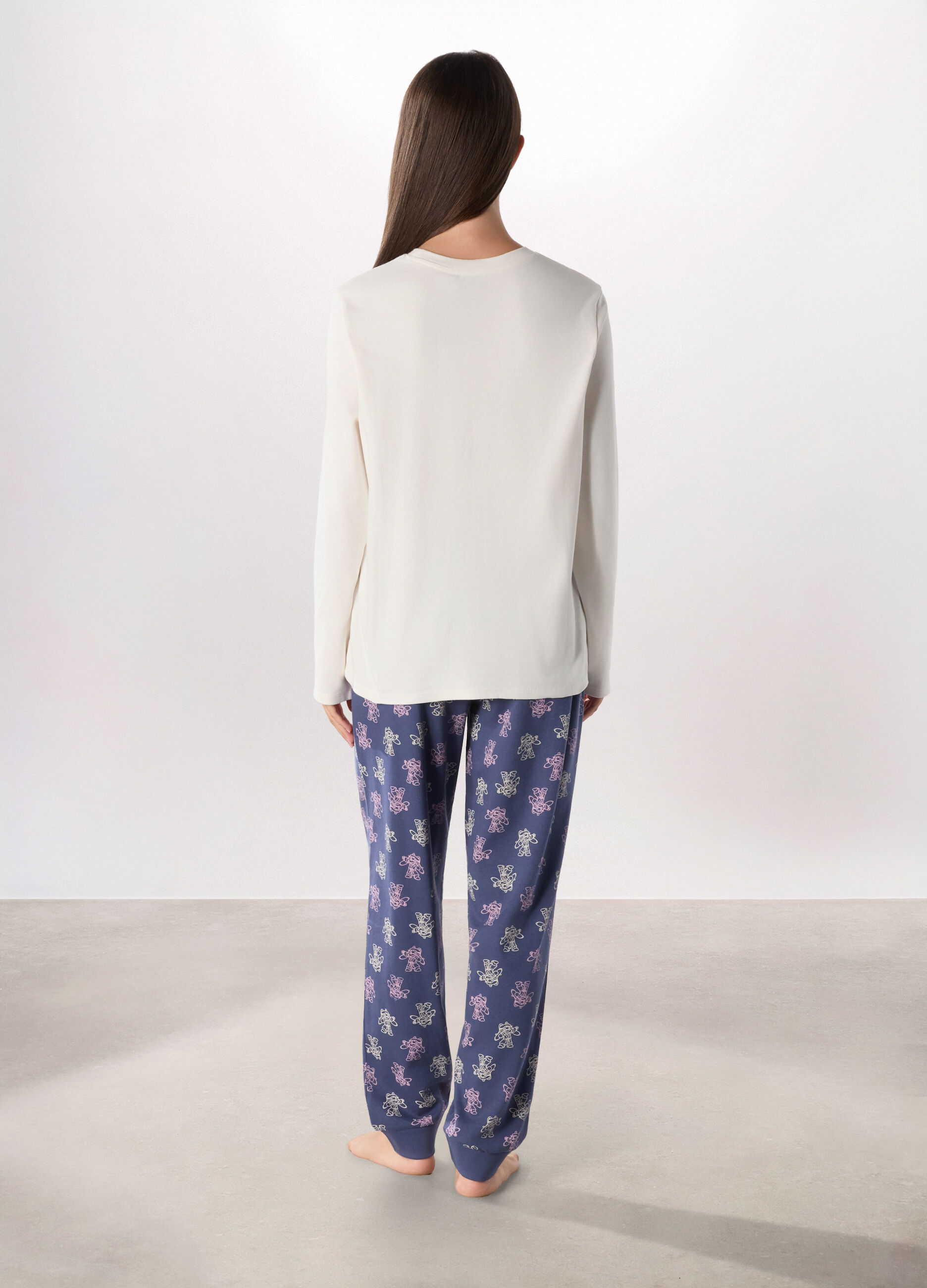 Set pigiama in interlock di puro cotone donna_1