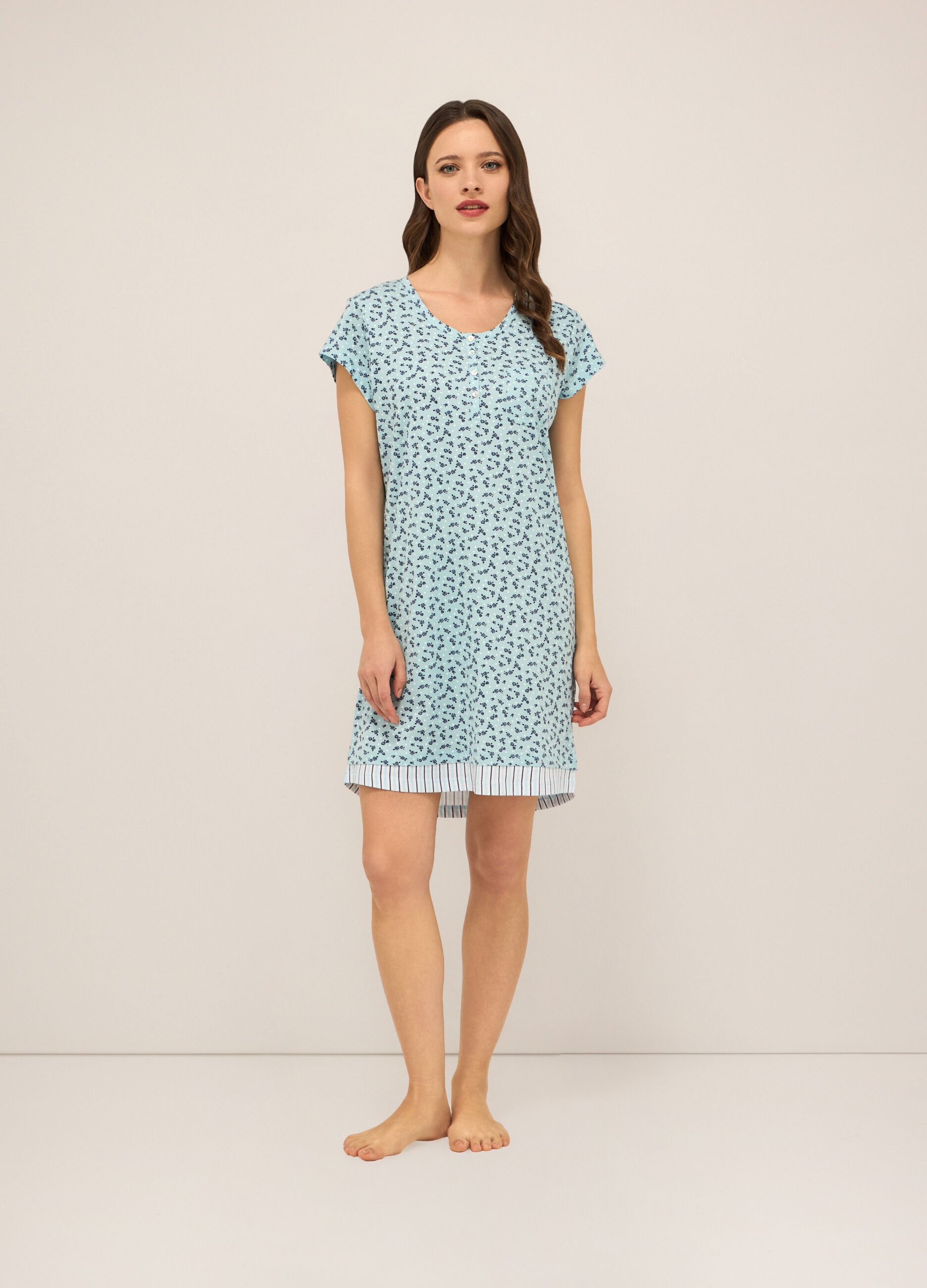 Camicia da notte in jersey di puro donna_0