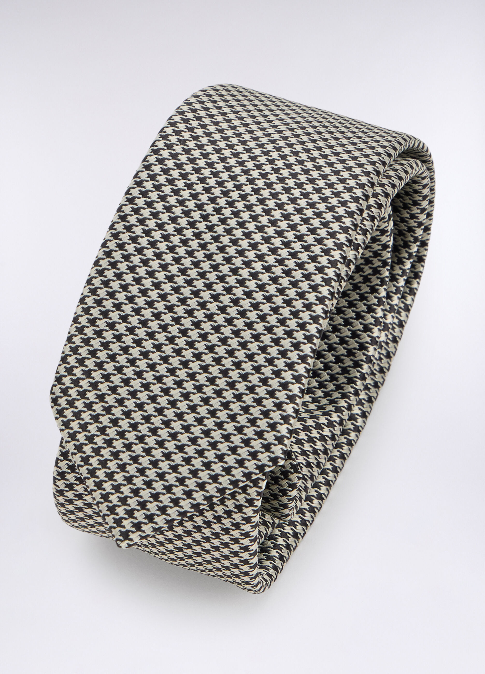 Cravatta slim pied-de-poule uomo_1