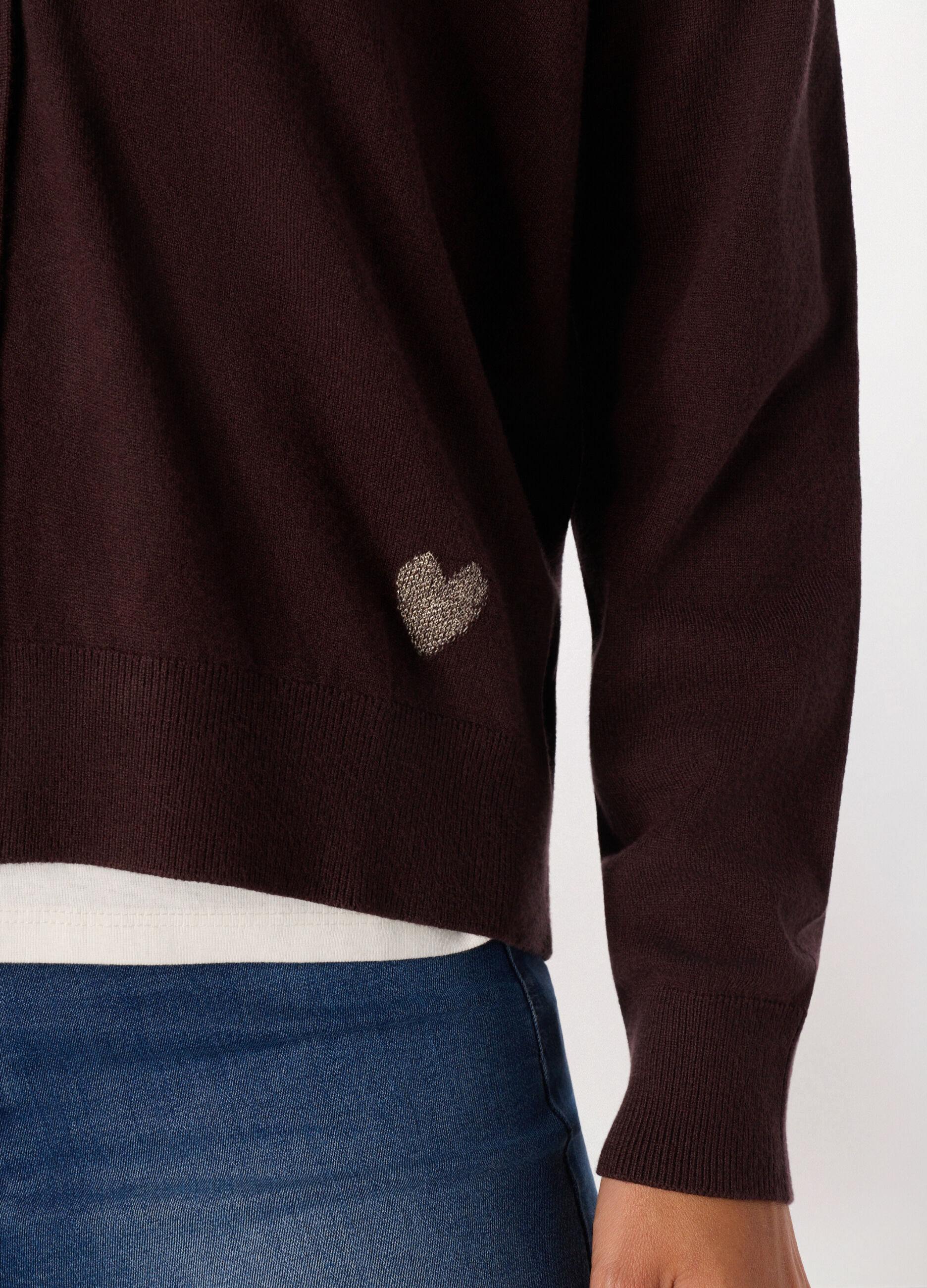 Cardigan tricot con scollo a V donna_2