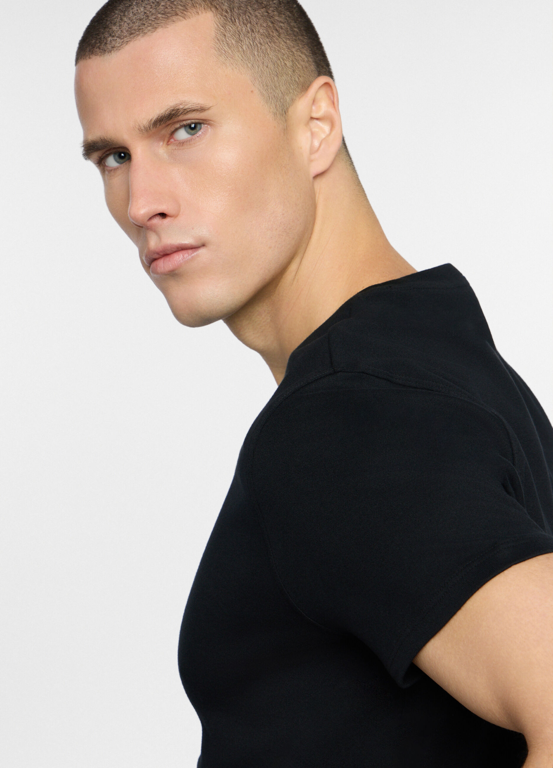 T-shirt girocollo in interlock di cotone uomo_2