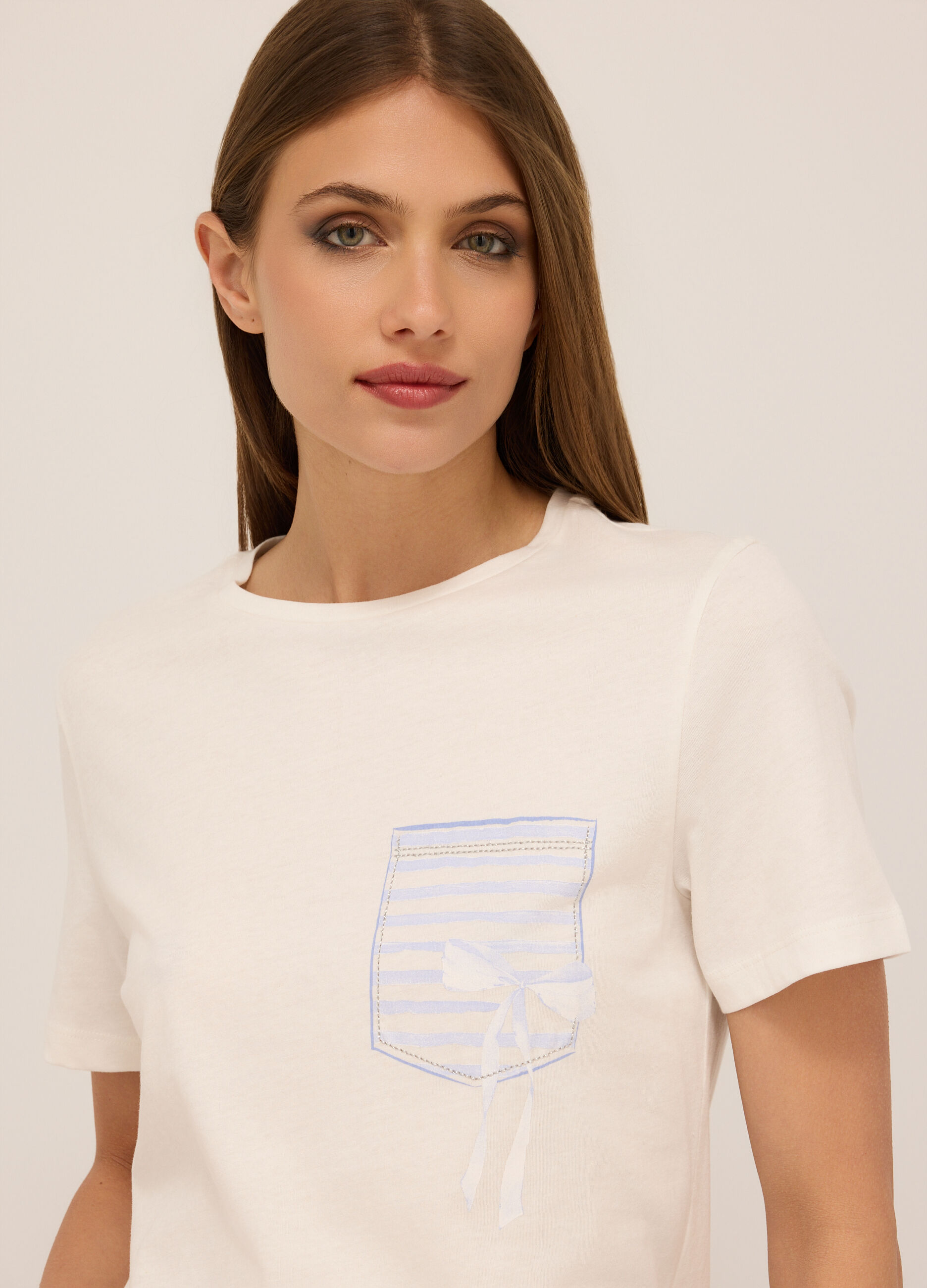 T-shirt in jersey di puro cotone donna_2