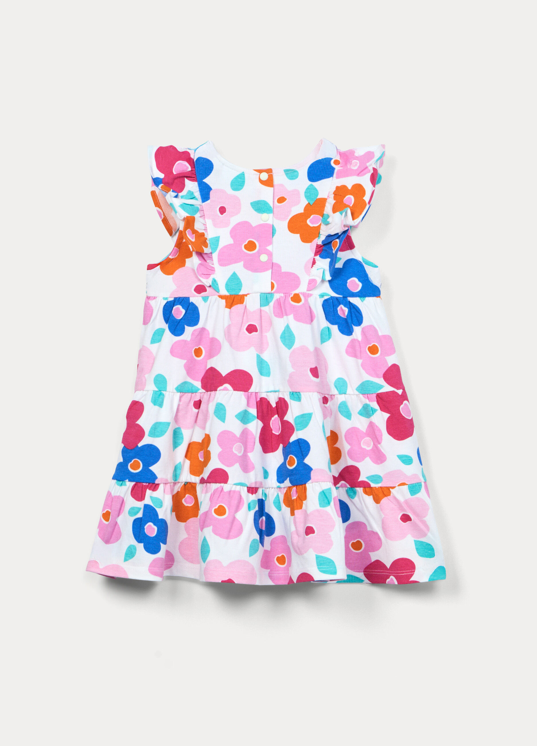 Vestito a balze in jersey di cotone bimba_1