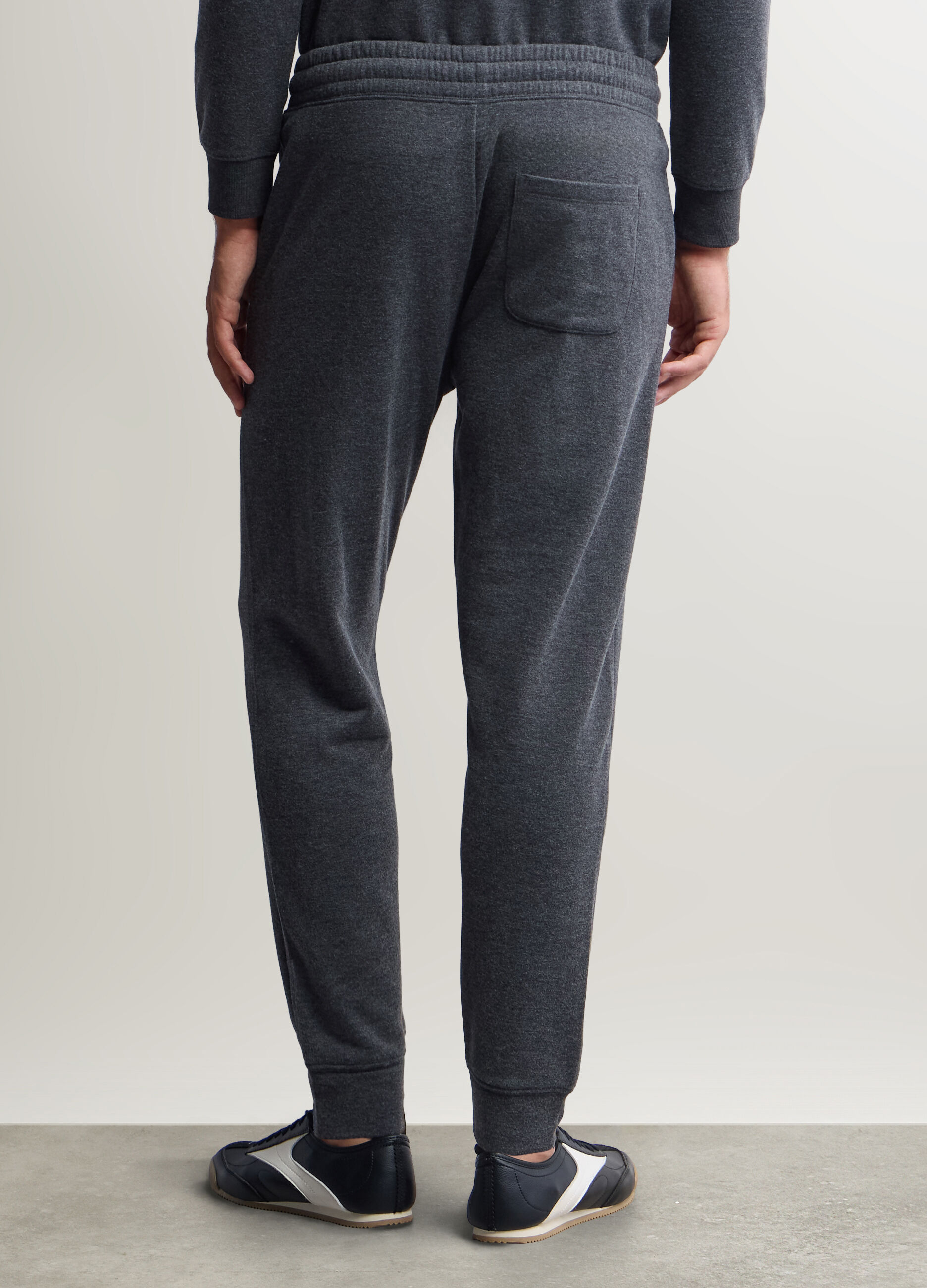 Jogger slim fit in felpa di cotone uomo_2
