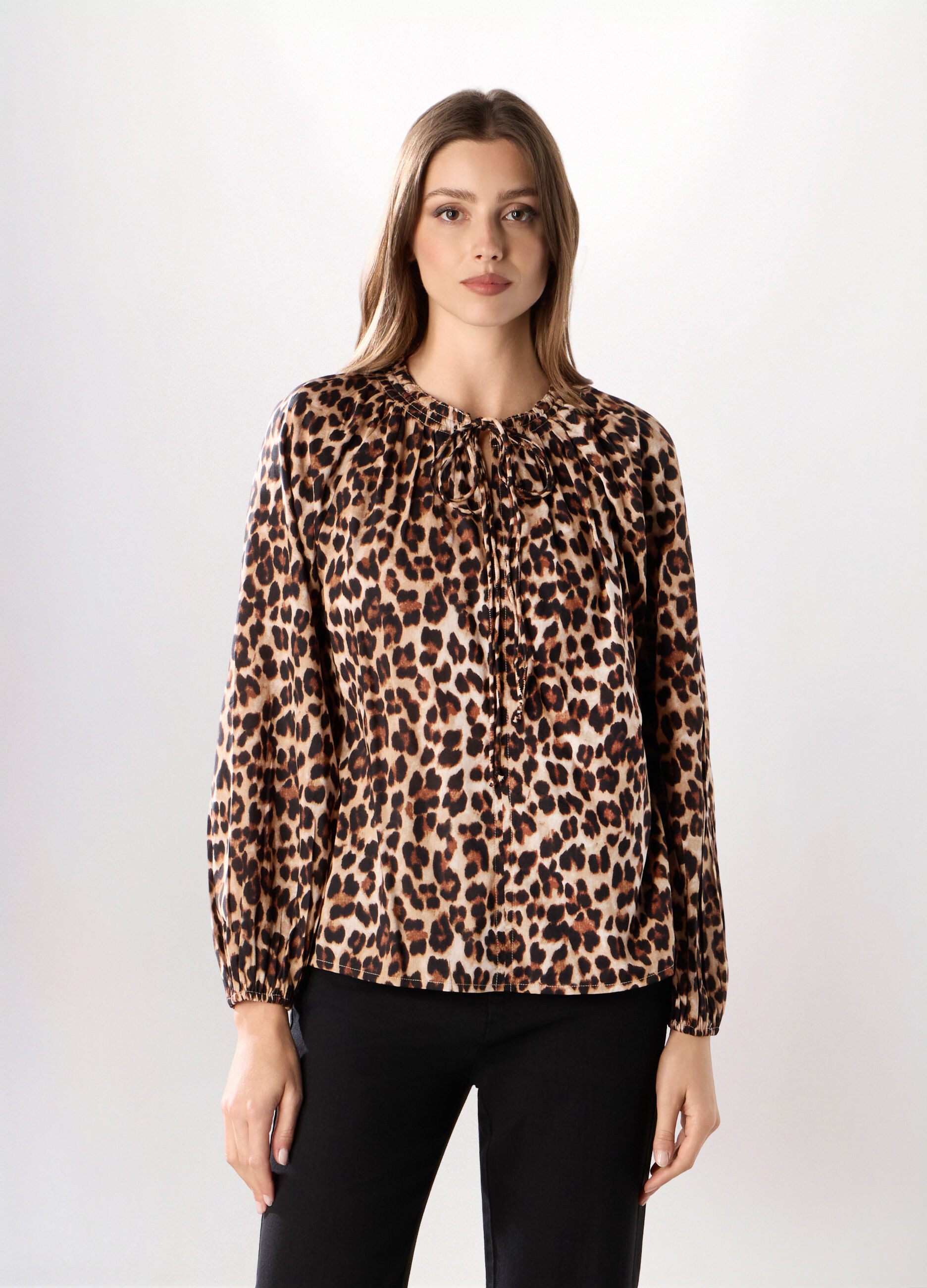 Blusa misto cotone donna_0
