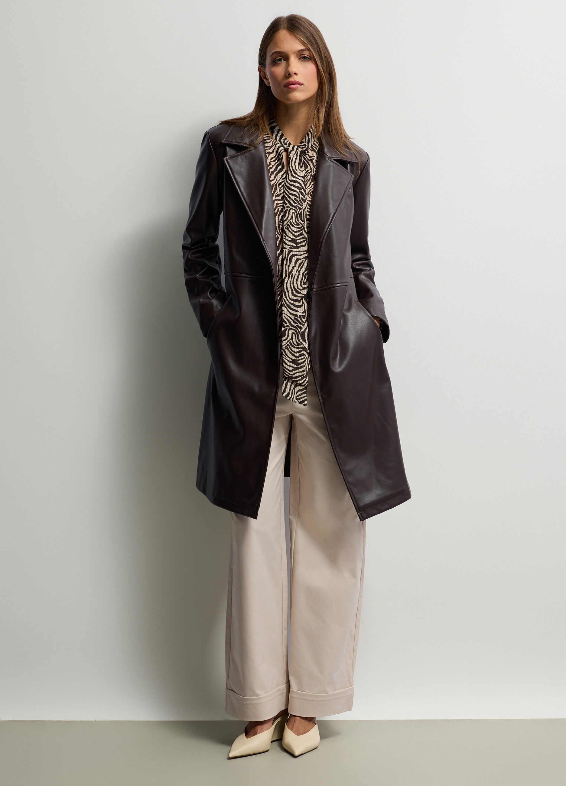 Cappotto in eco pelle donna_0
