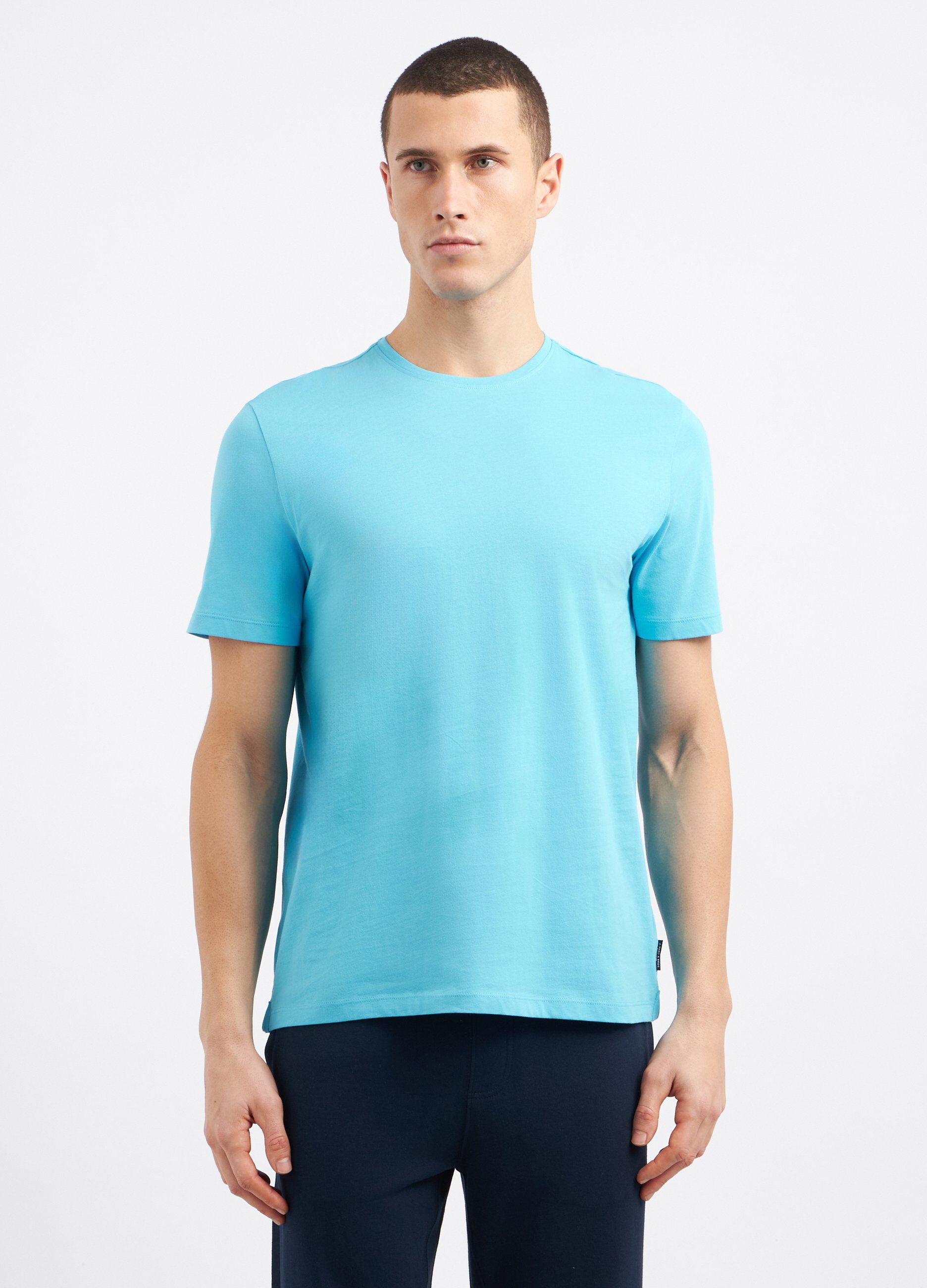 T-shirt girocollo in puro cotone uomo