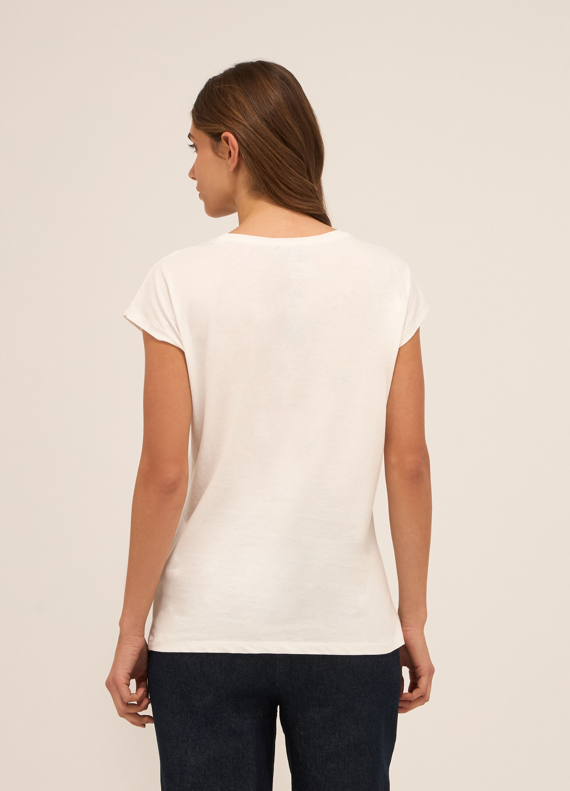 T-shirt in jersey di puro cotone donna_1