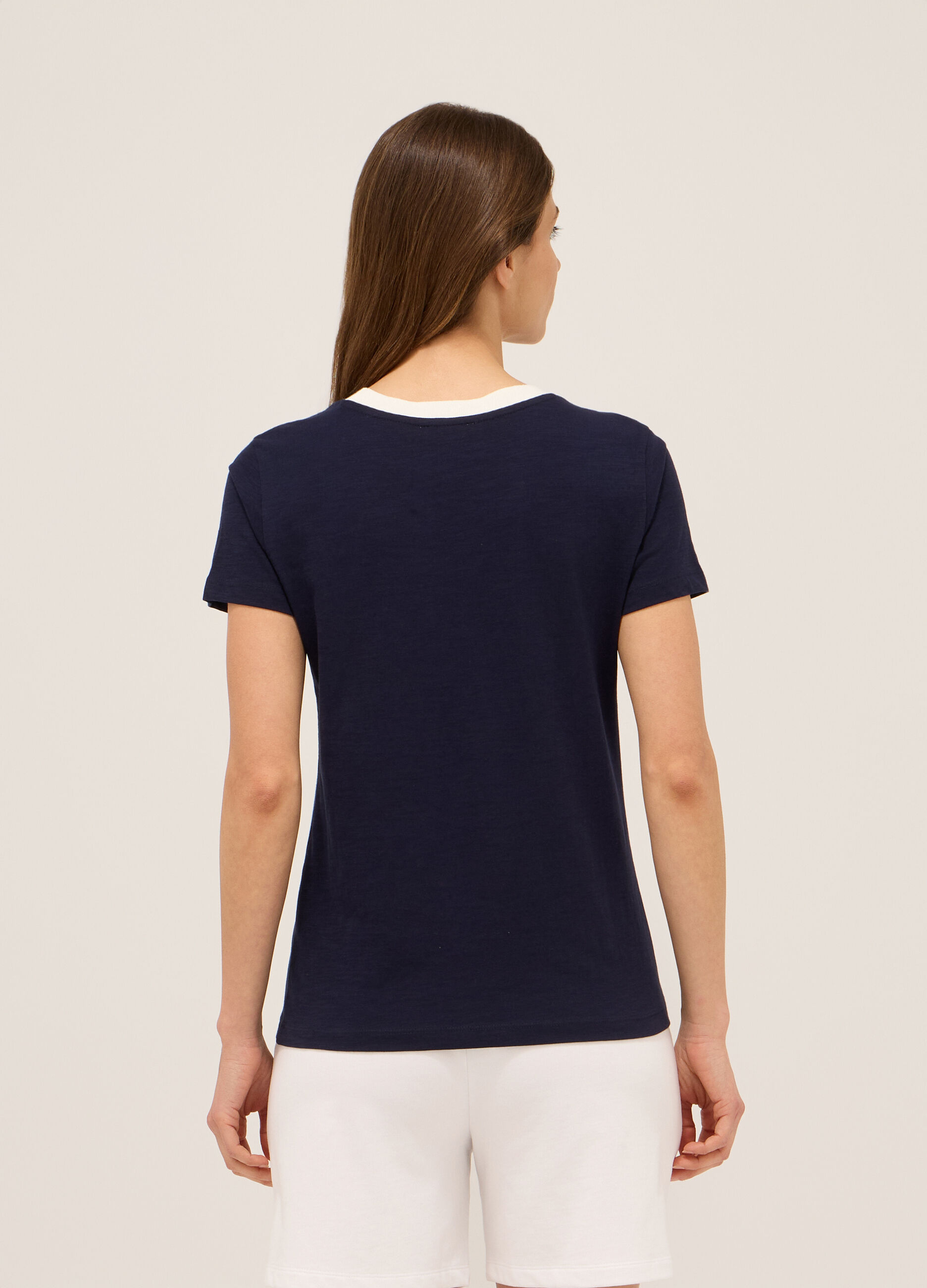 T-shirt in jersey di puro cotone donna_1