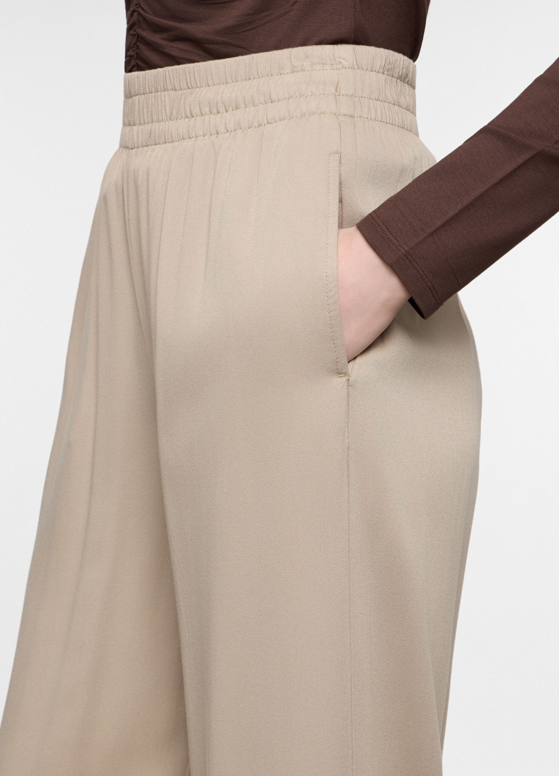 Pantaloni wide leg in pura viscosa donna_2