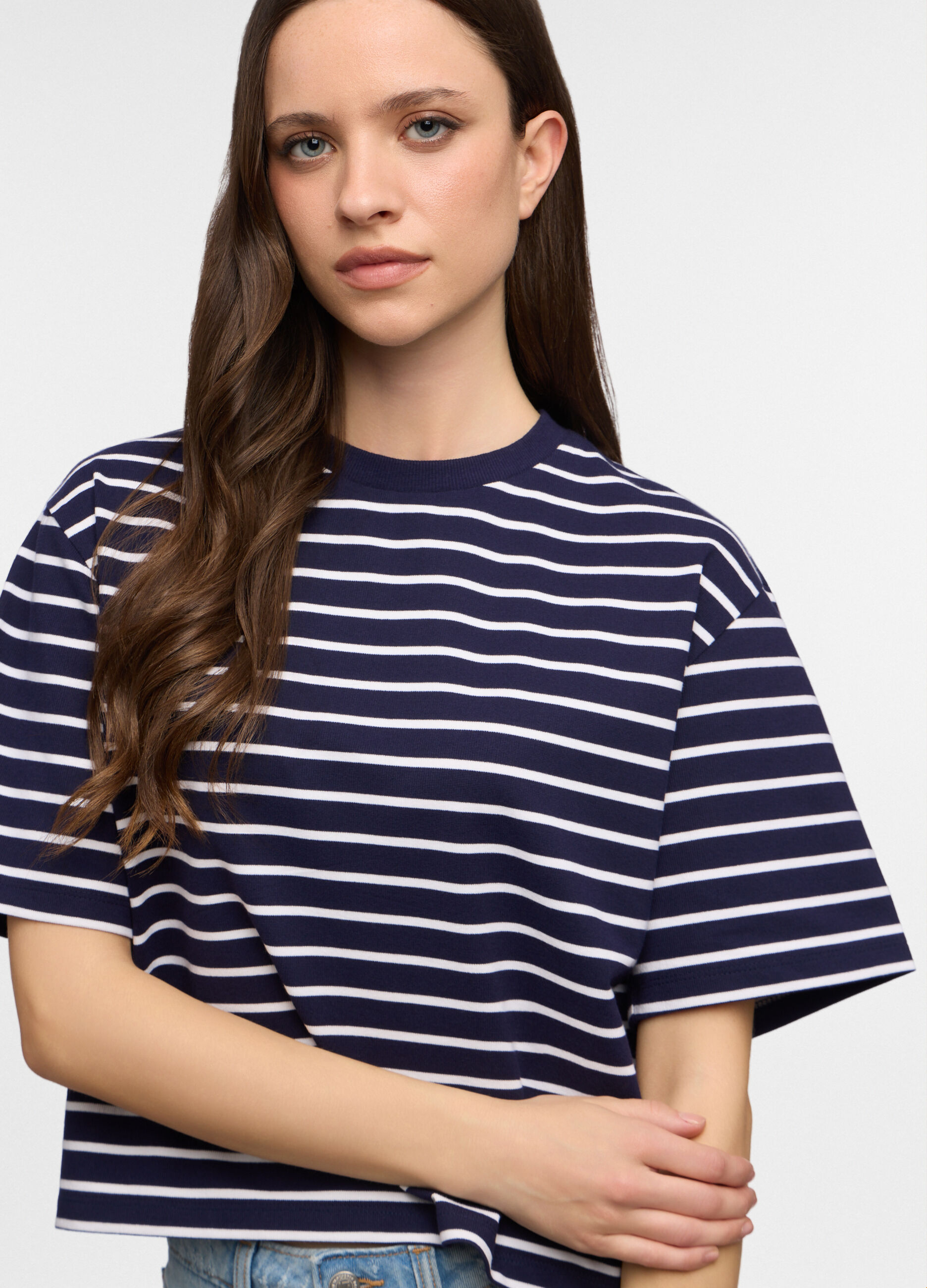 T-shirt girocollo box fit stretch donna_2