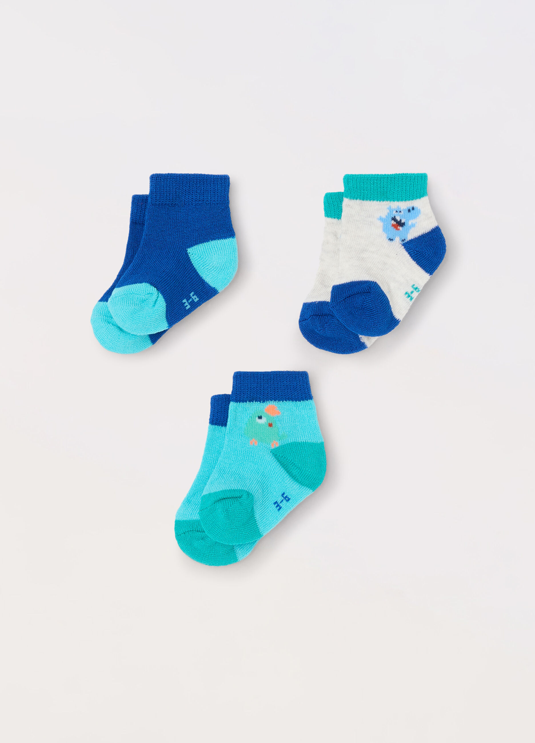 Pack 3 calze corte misto cotone neonato