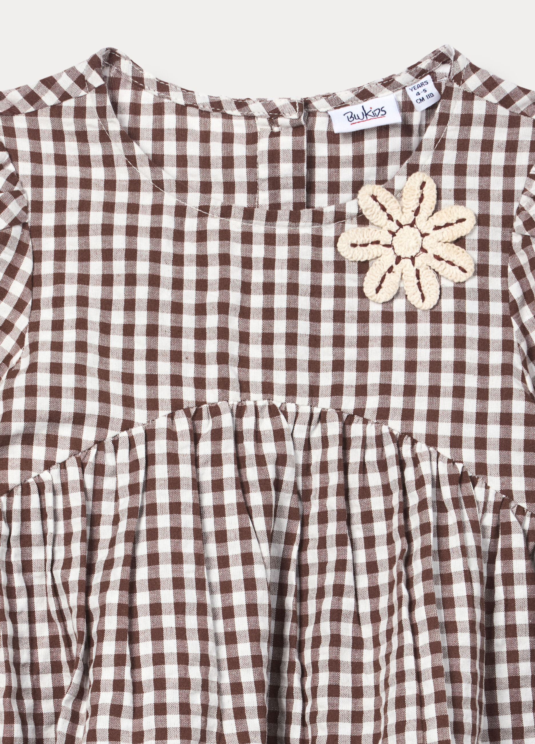 Vestito a balze in puro cotone seersucker bambina_2