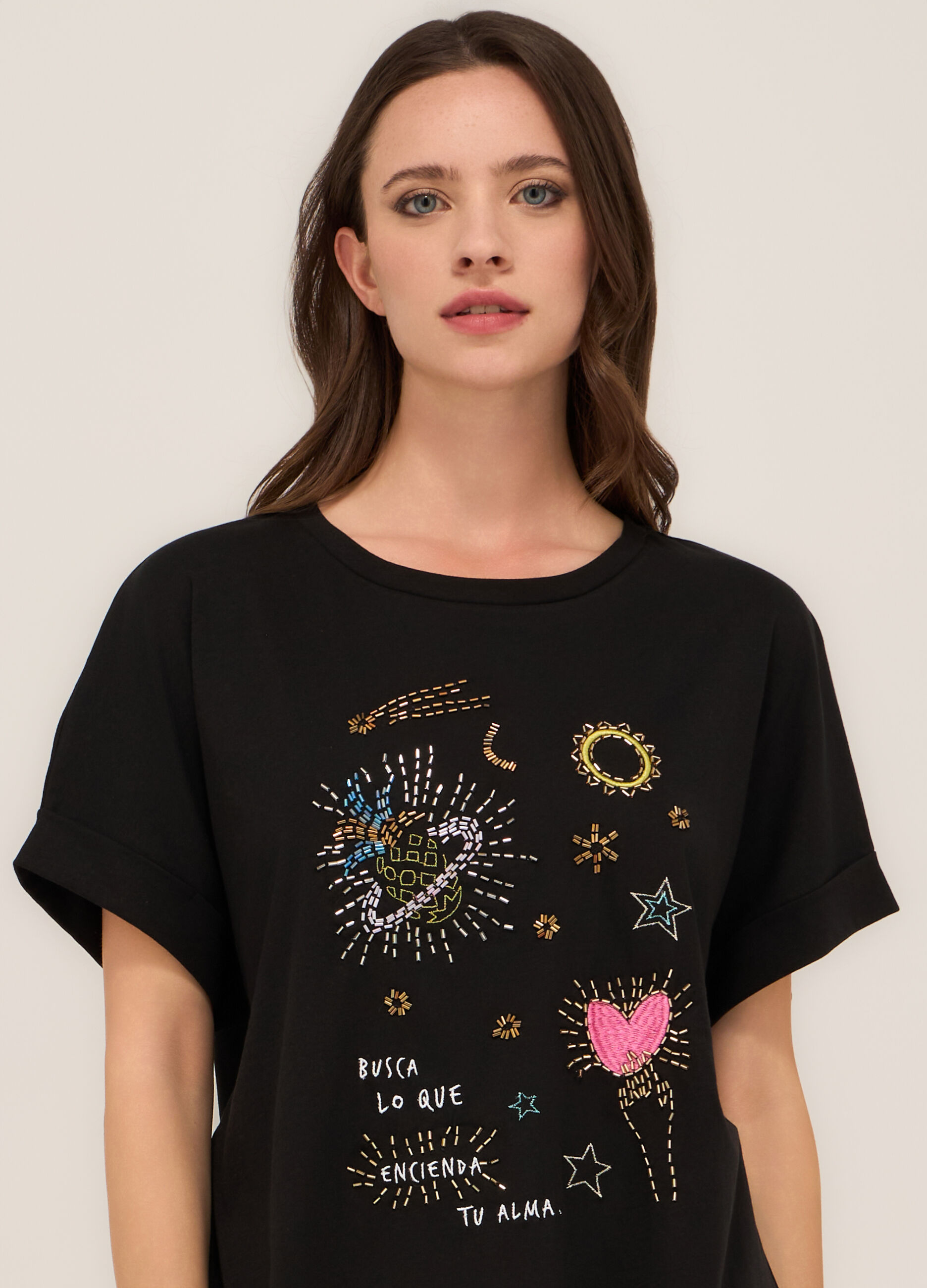 T-shirt in jersey di puro cotone donna_2