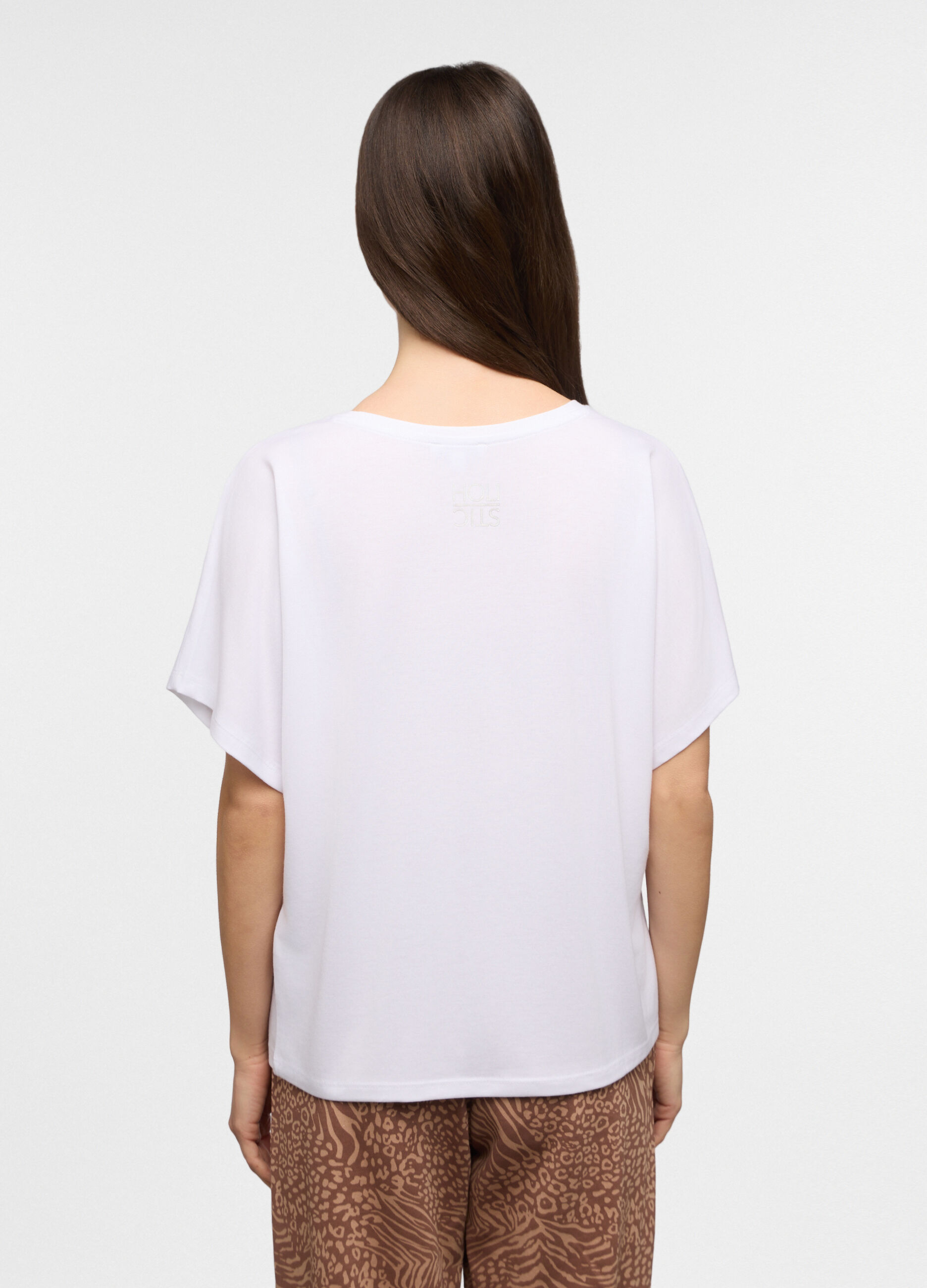 T-shirt fit over girocollo stretch donna_1