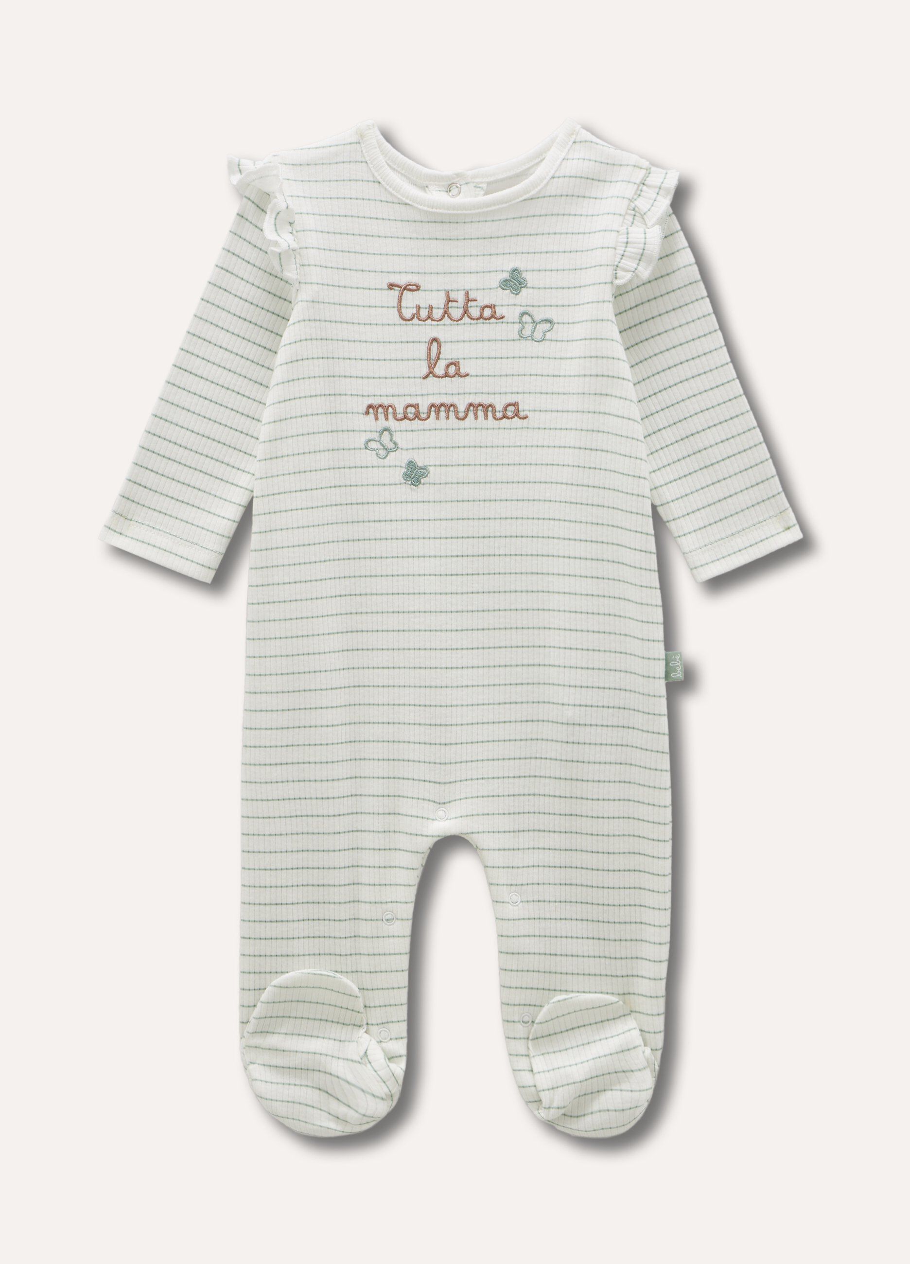 Tutina in puro cotone a costine neonata