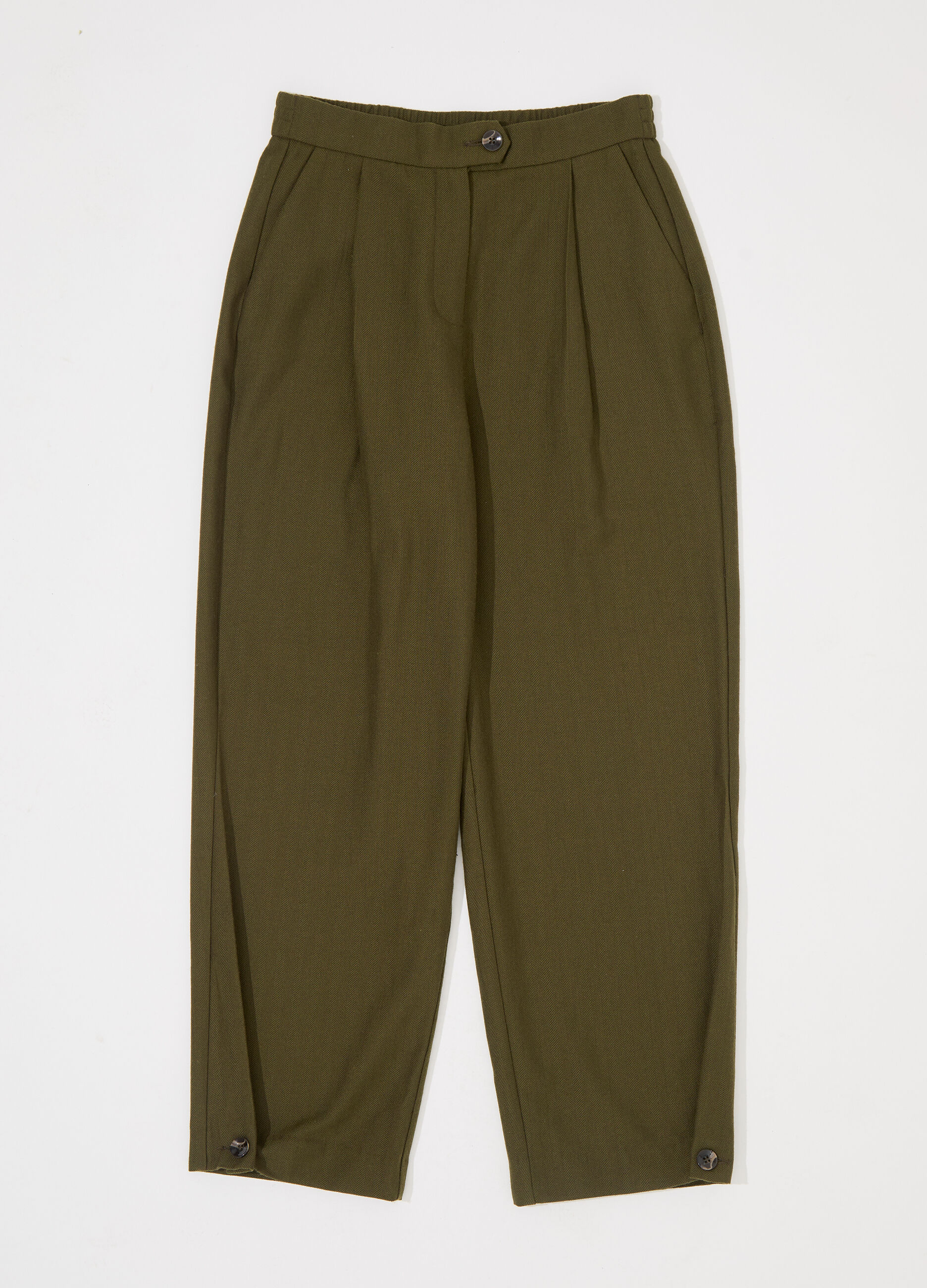 Pantalone carrot in misto lana spinata donna_4