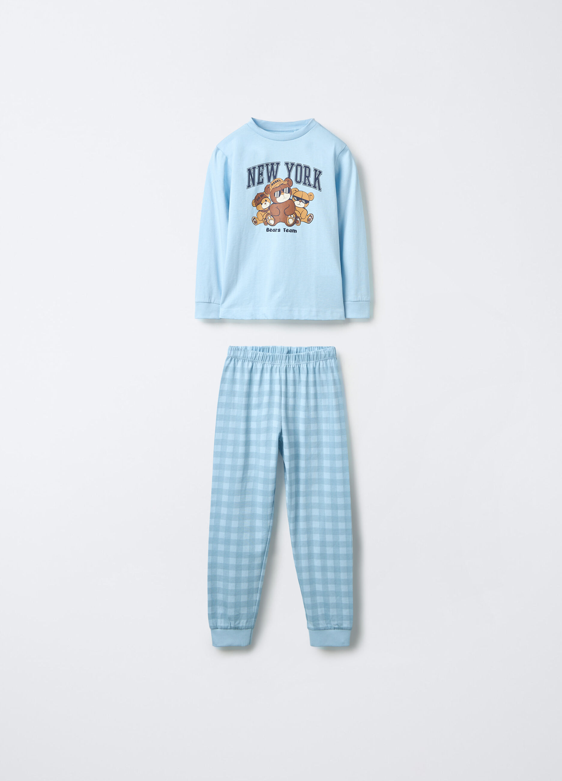 Set pigiama lungo in jersey di puro cotone bambino_0