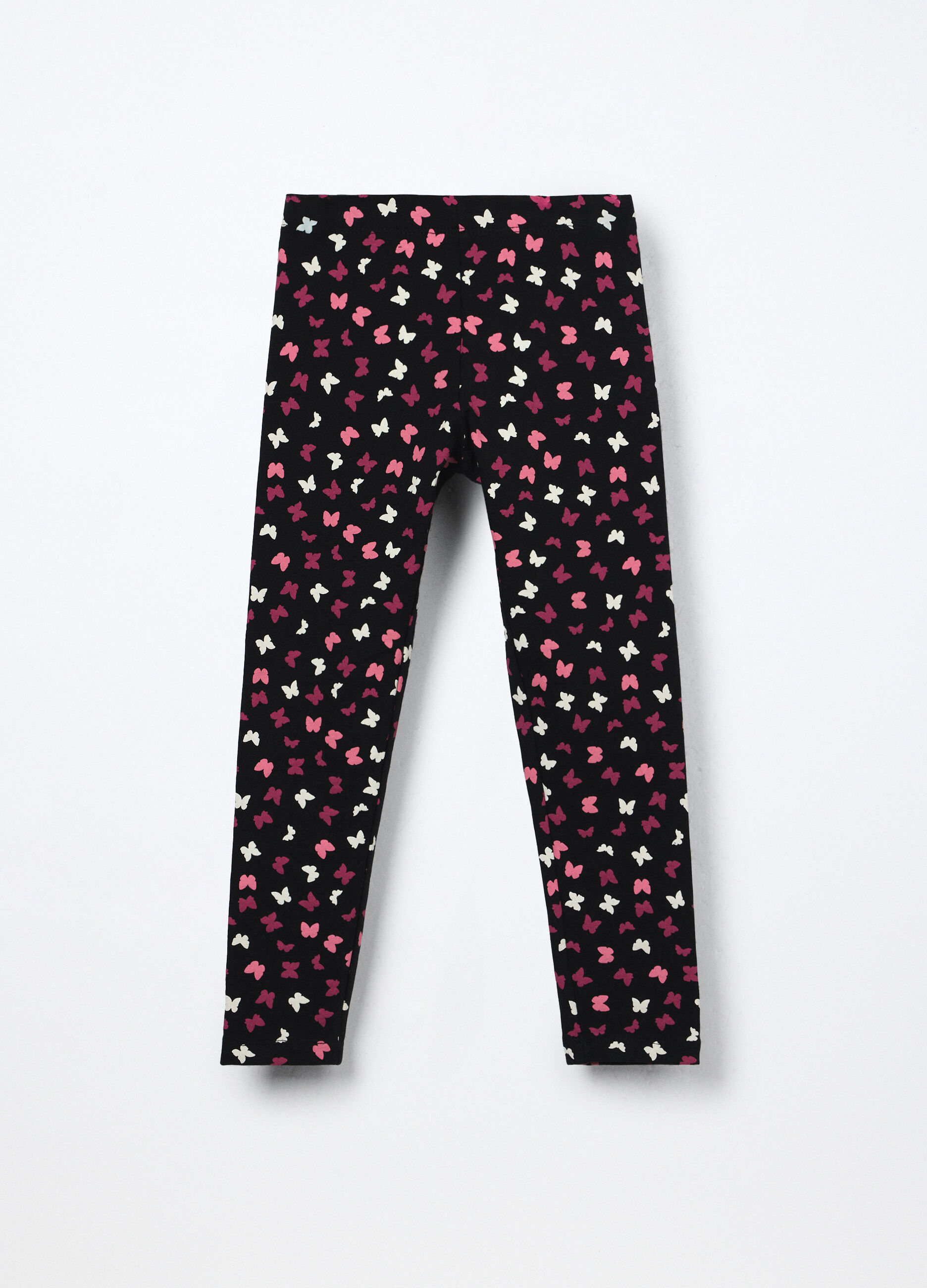 Leggings in french terry di cotone stretch bambina_0