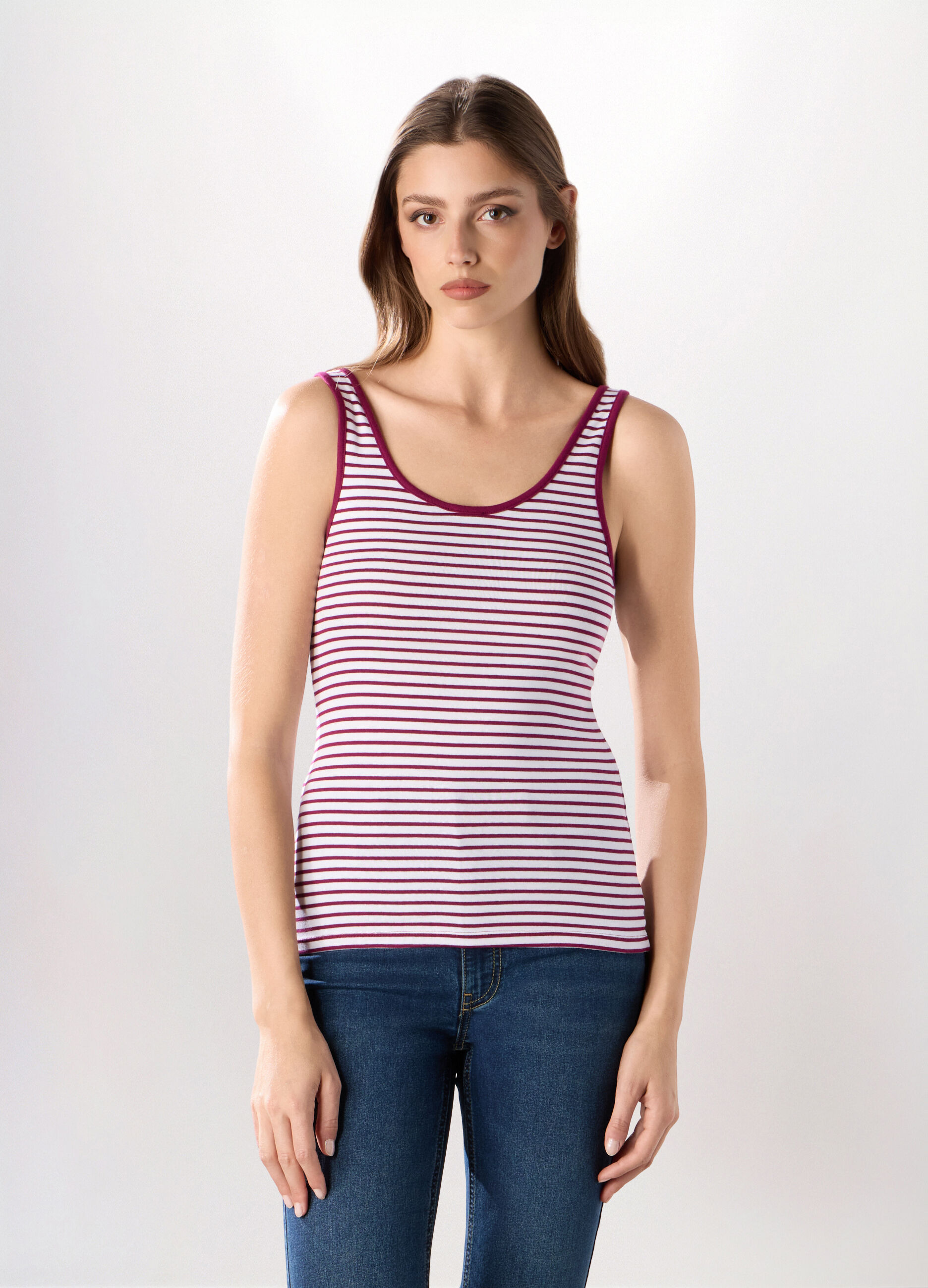 Canotta in cotone stretch donna_0