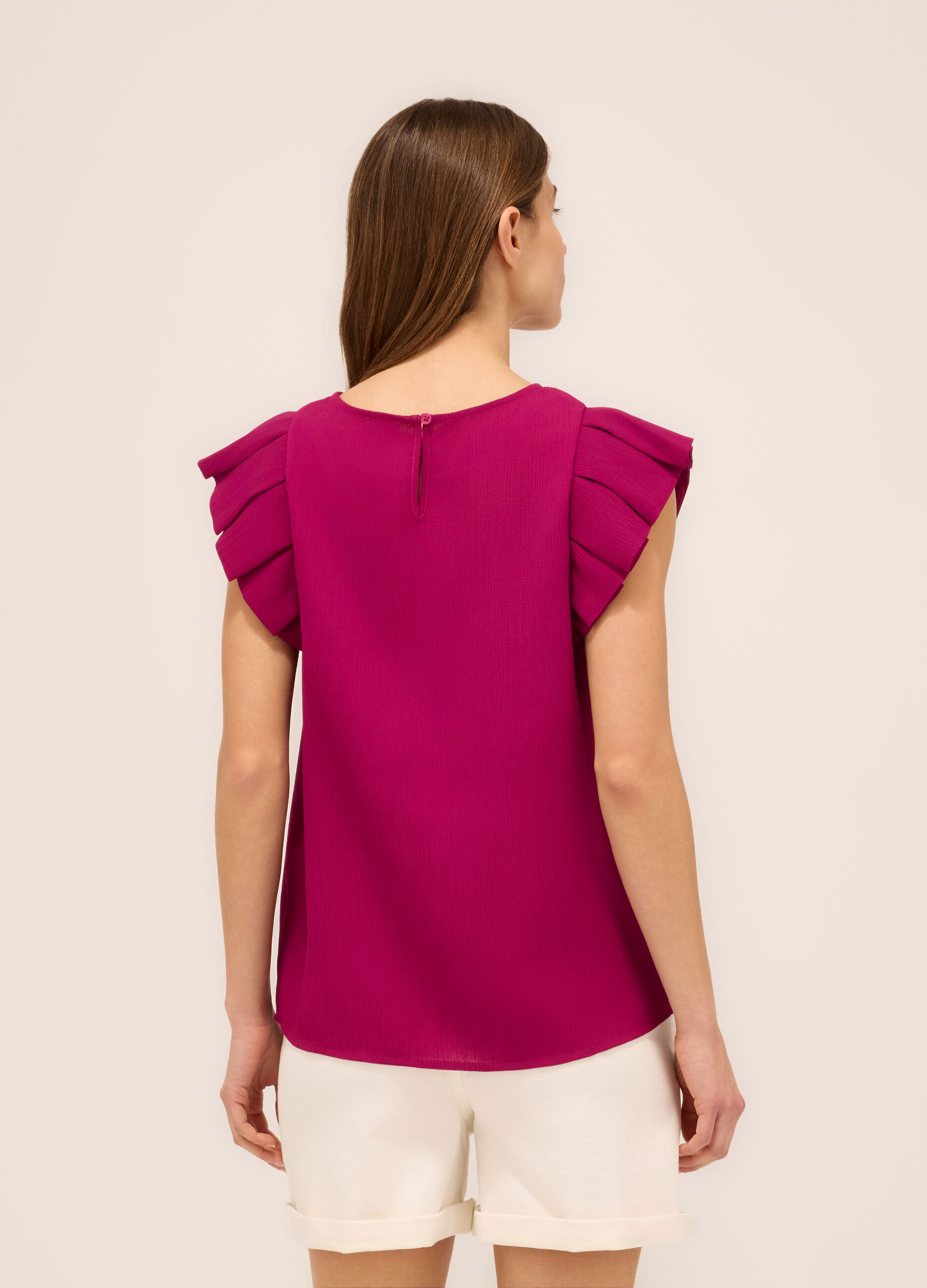 Blusa con maniche ad aletta donna_1