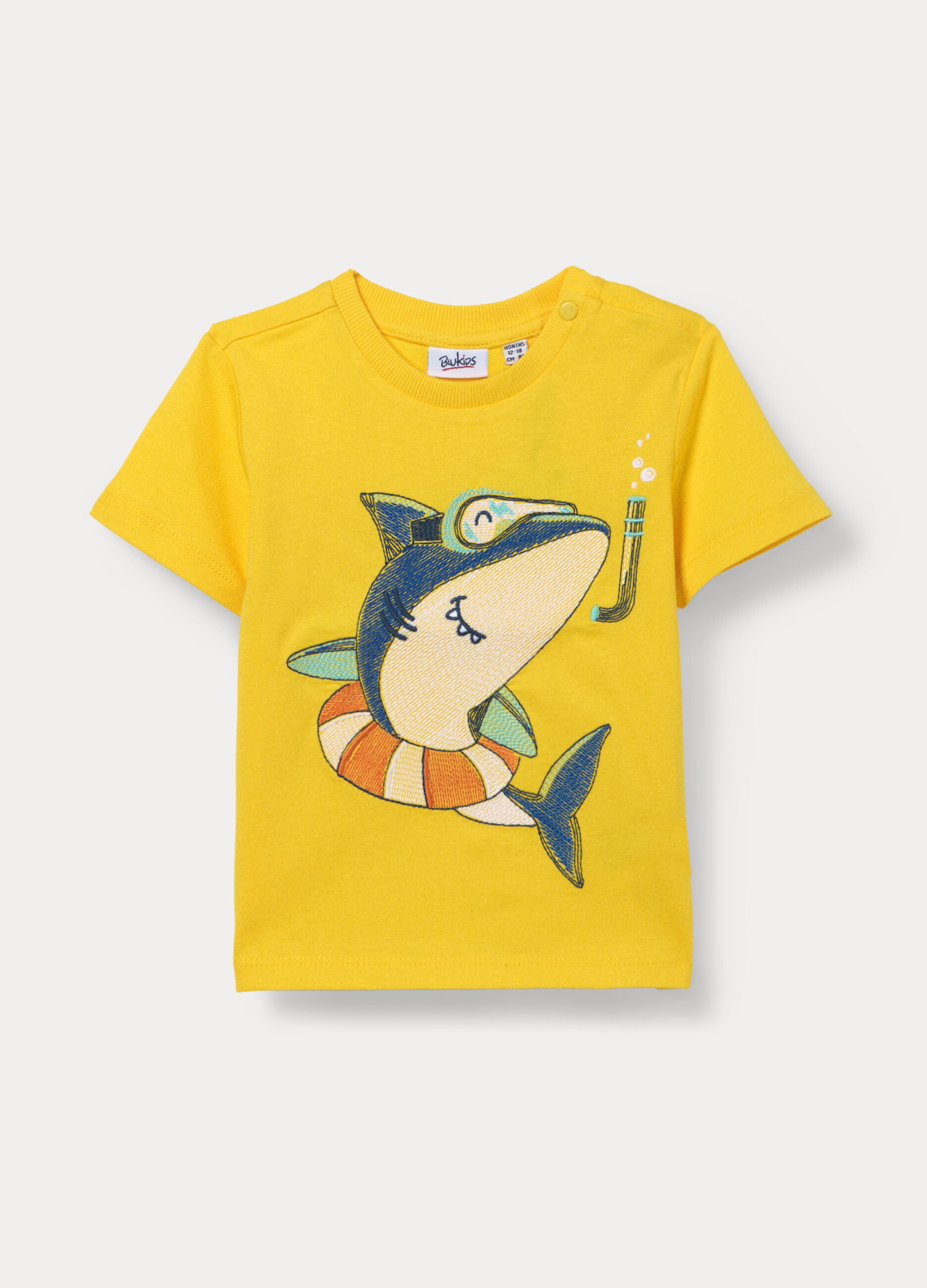 T-shirt girocollo in jersey di puro cotone bimbo_0