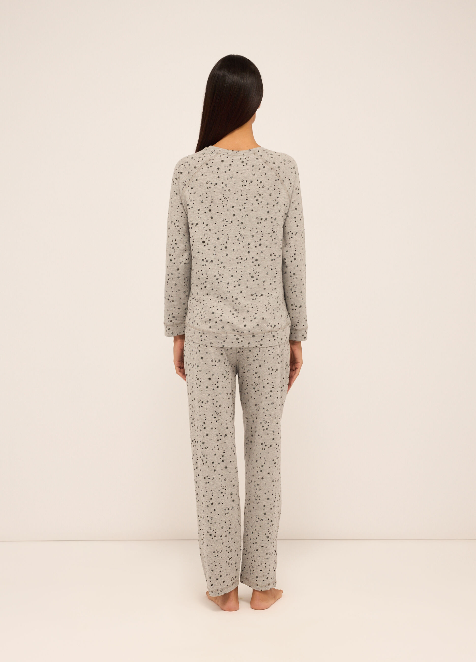 Top pigiama lungo in puro cotone donna_1