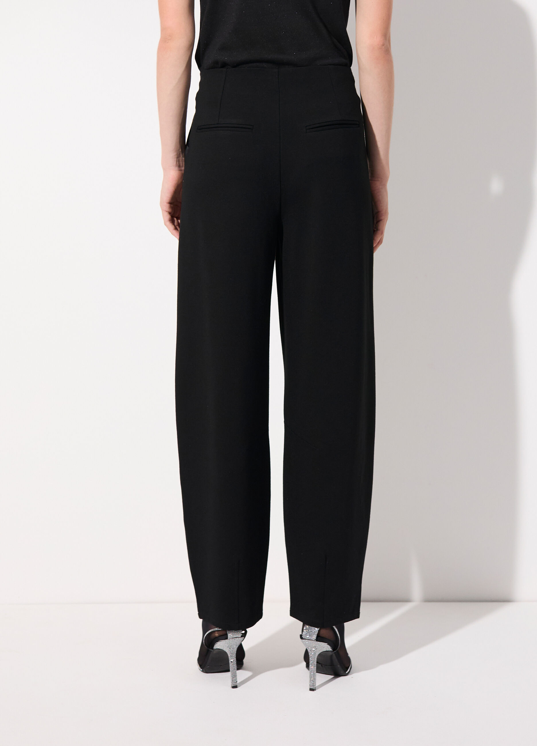Pantalone balloon in punto milano donna_2
