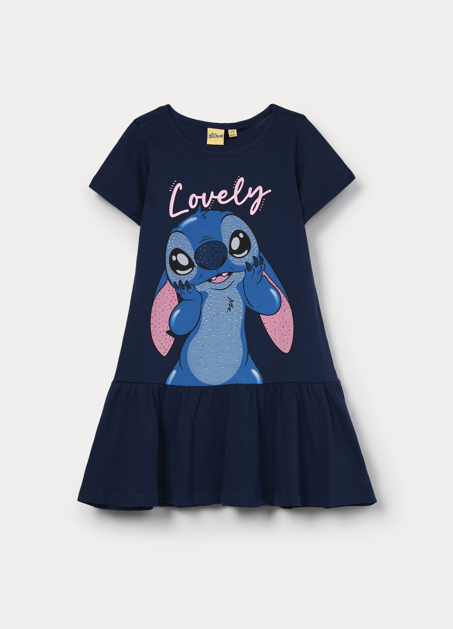 Vestito Stitch in jersey di puro cotone bambina_0