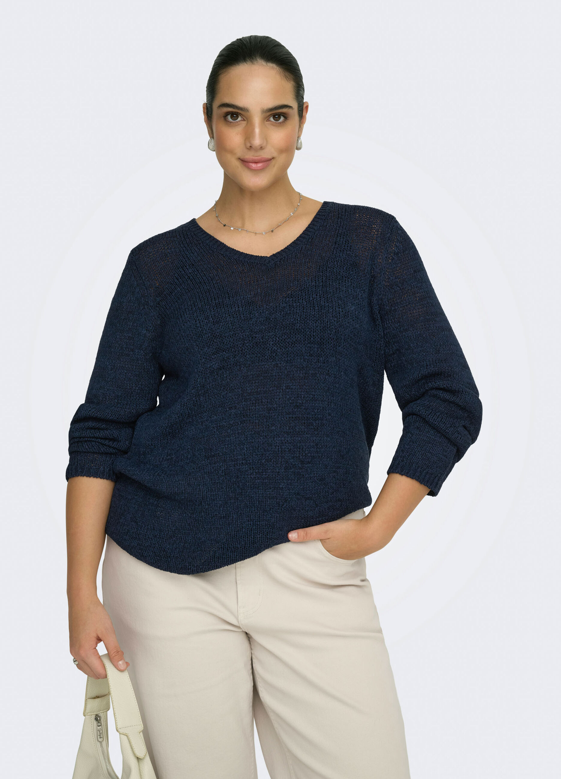 Pullover regular fit con scollo a V_0