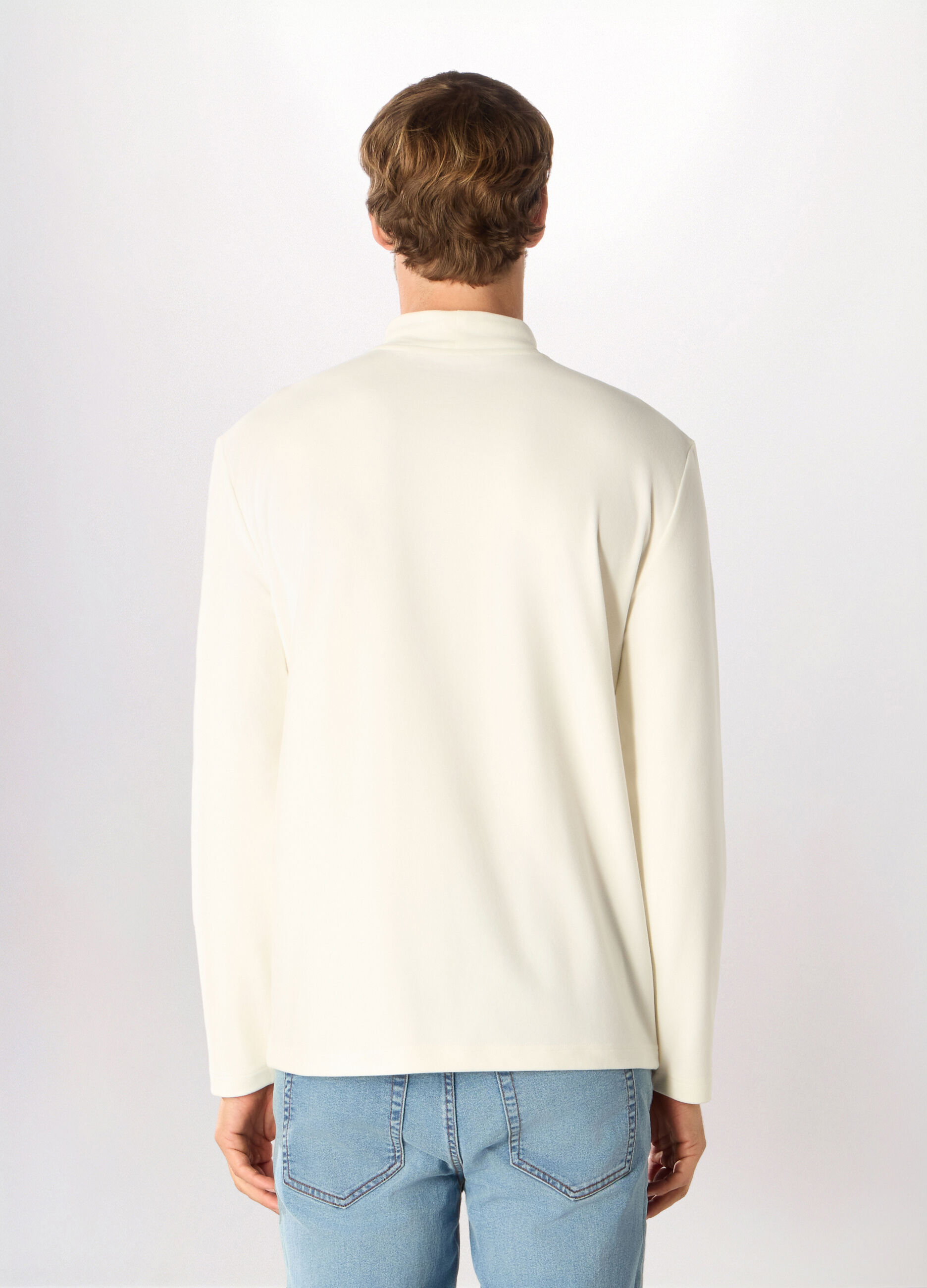 Felpa lupetto in pile uomo_1