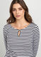 T-shirt in puro cotone a righe donna_2