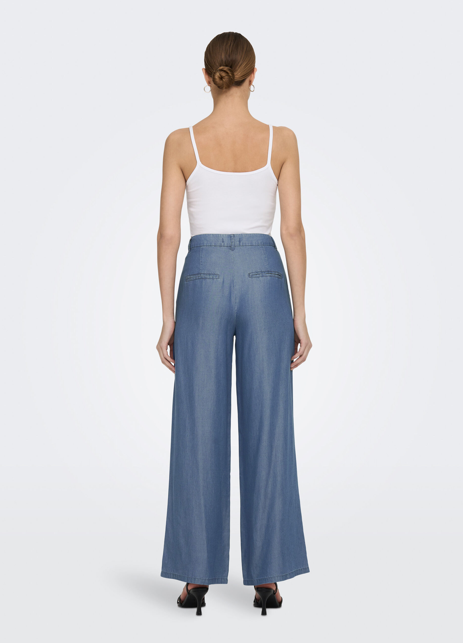 Pantaloni palazzo in puro cotone donna