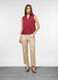 Top smanicato fit wide con scollo a V e colletto in puro cotone donna_0