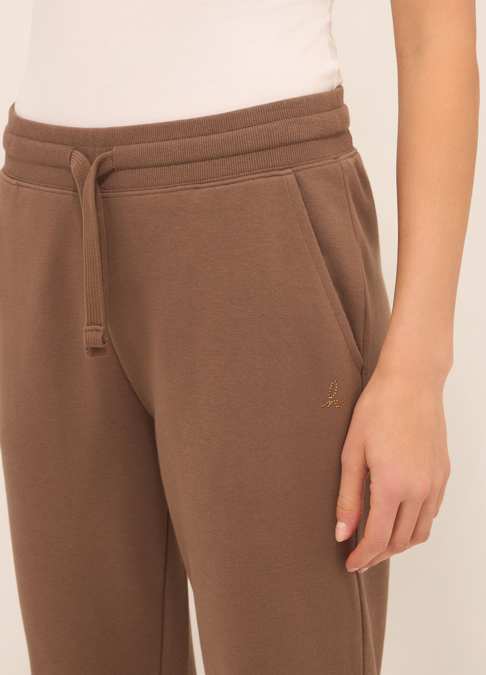 Jogger in french terry di misto cotone donna_2