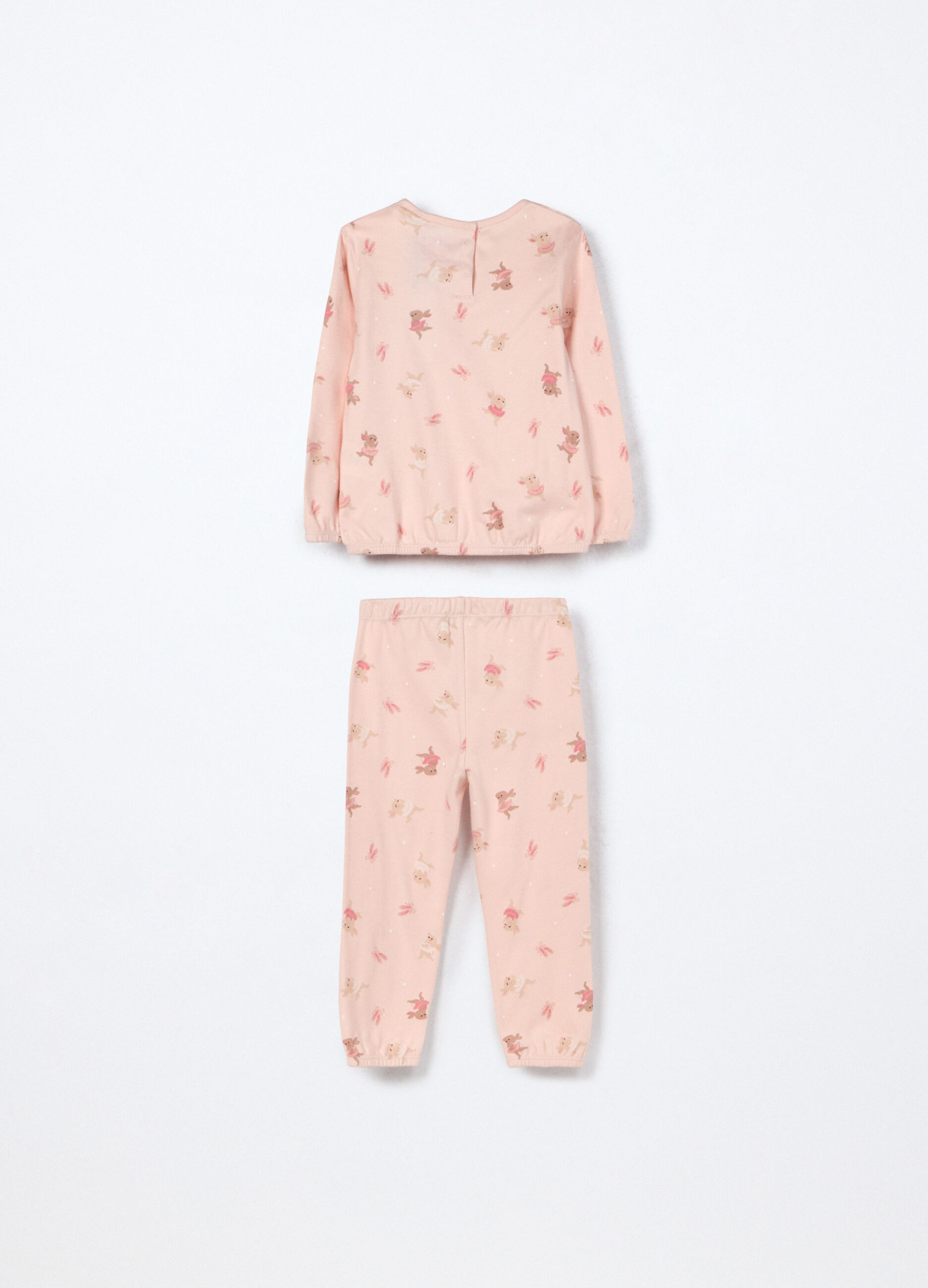 Pigiama lungo in interlock di puro cotone neonata_1