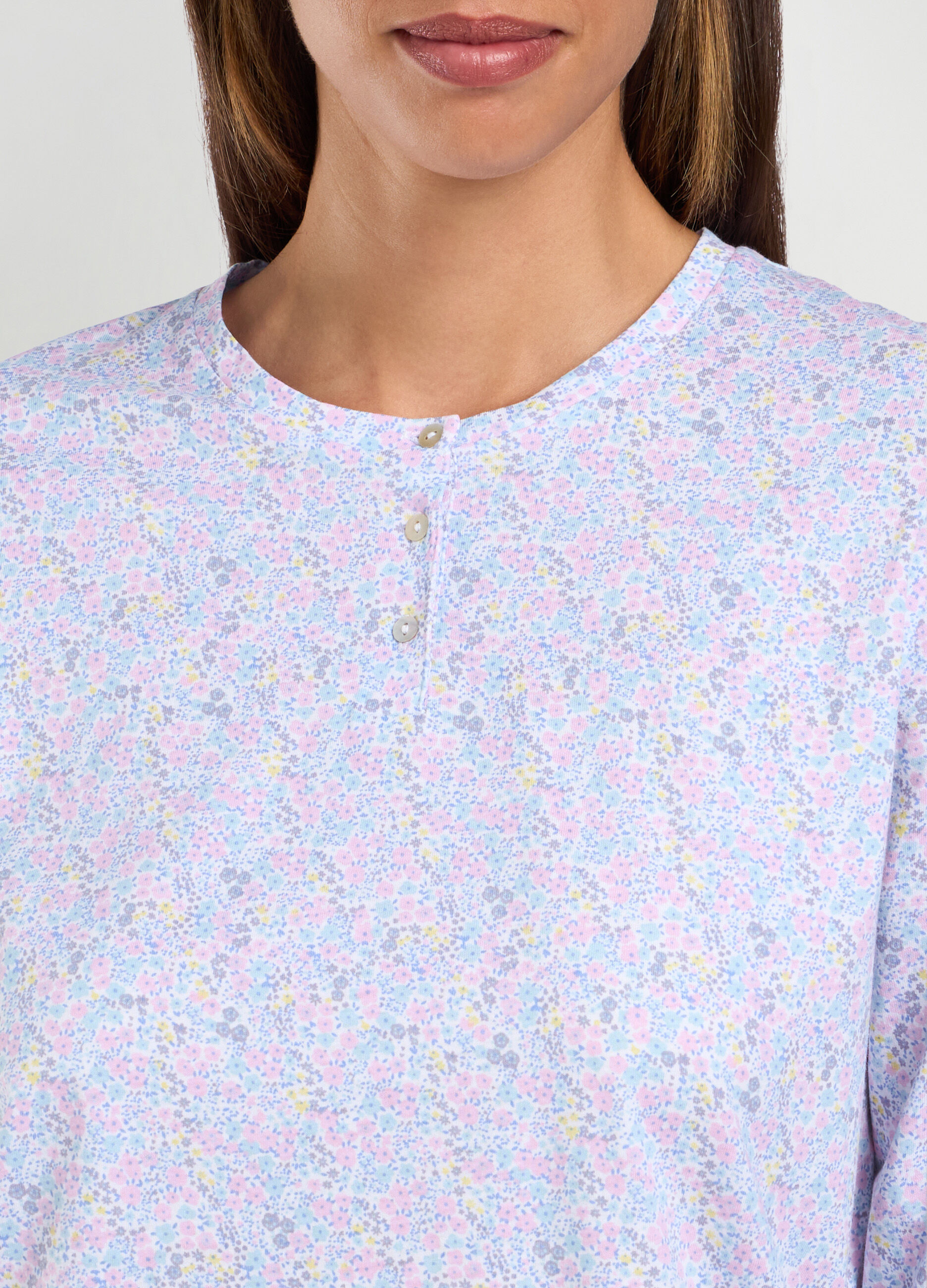 Set pigiama lungo in puro cotone donna_2