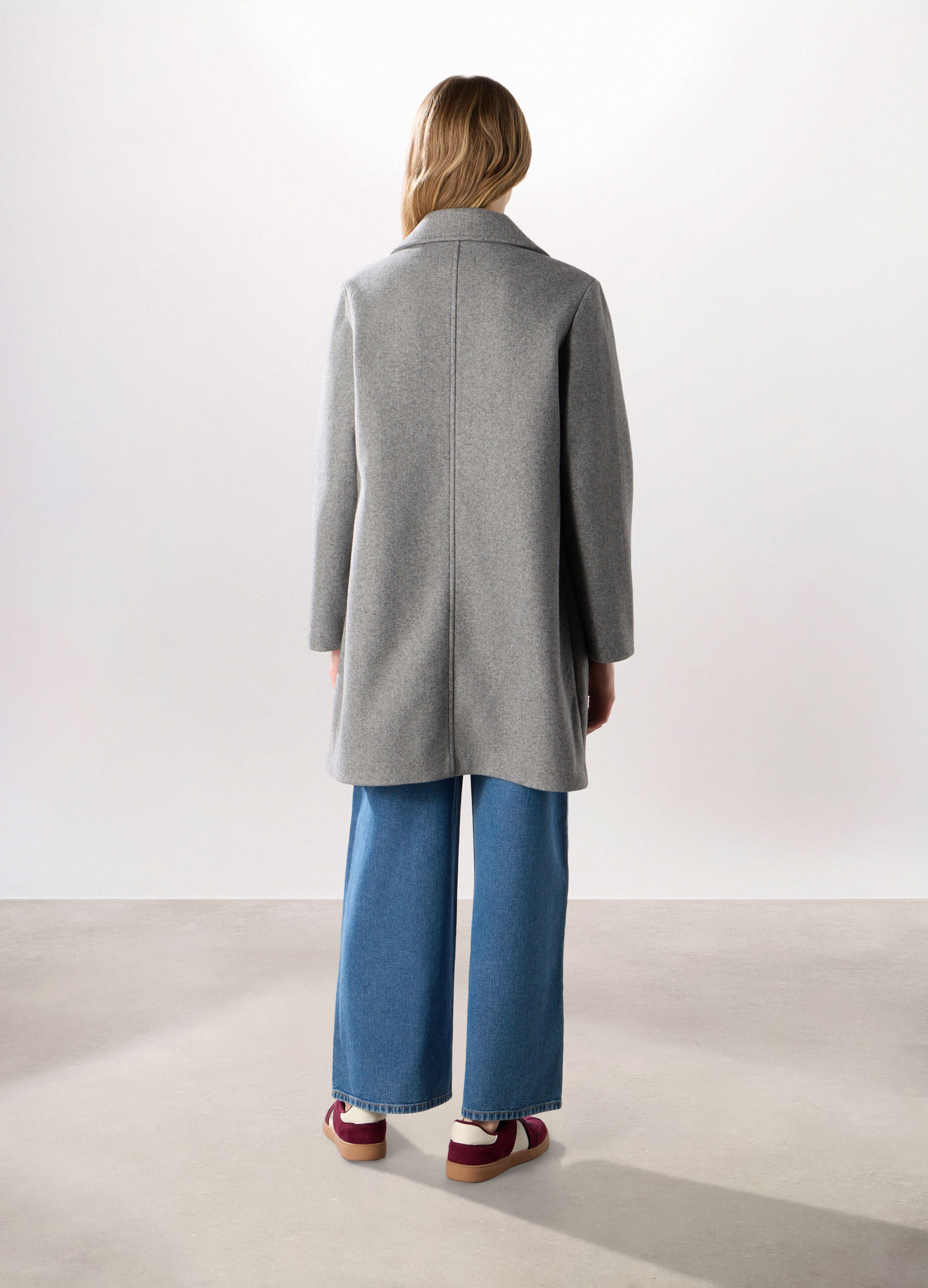 Cappotto con colletto reverse donna_1